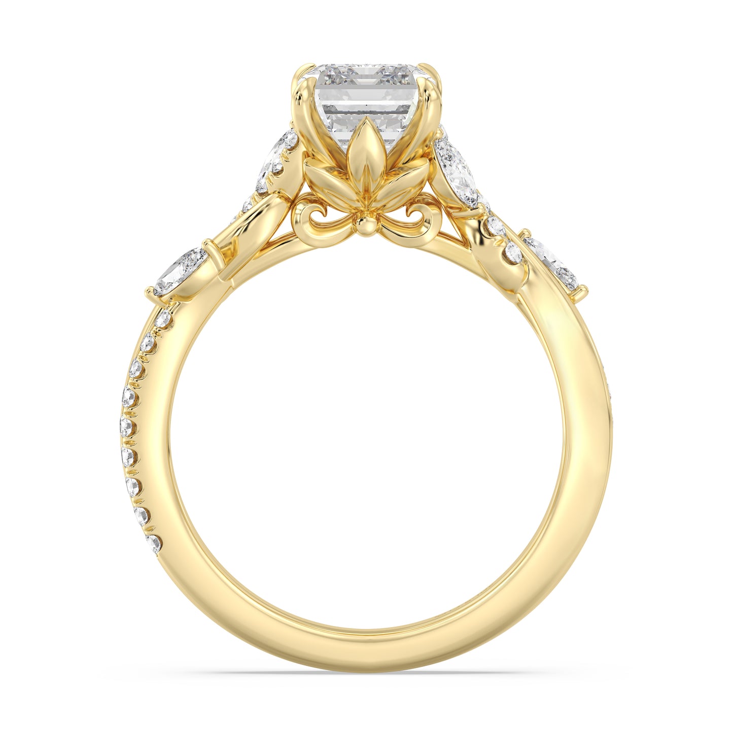 Enchanted Star Lab Grown Diamond And 14K Gold Disney Princess Rapunzel Twisted Pavé Engagement Ring