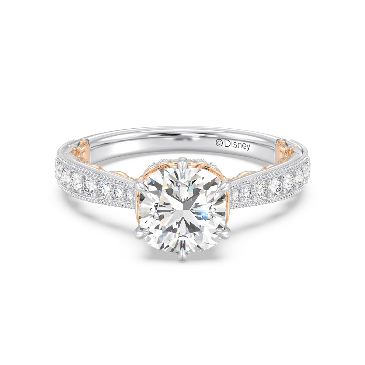Enchanted Star Lab Grown Diamond And 14K Gold Disney Princess Belle Vintage Ballroom Engagement Ring
