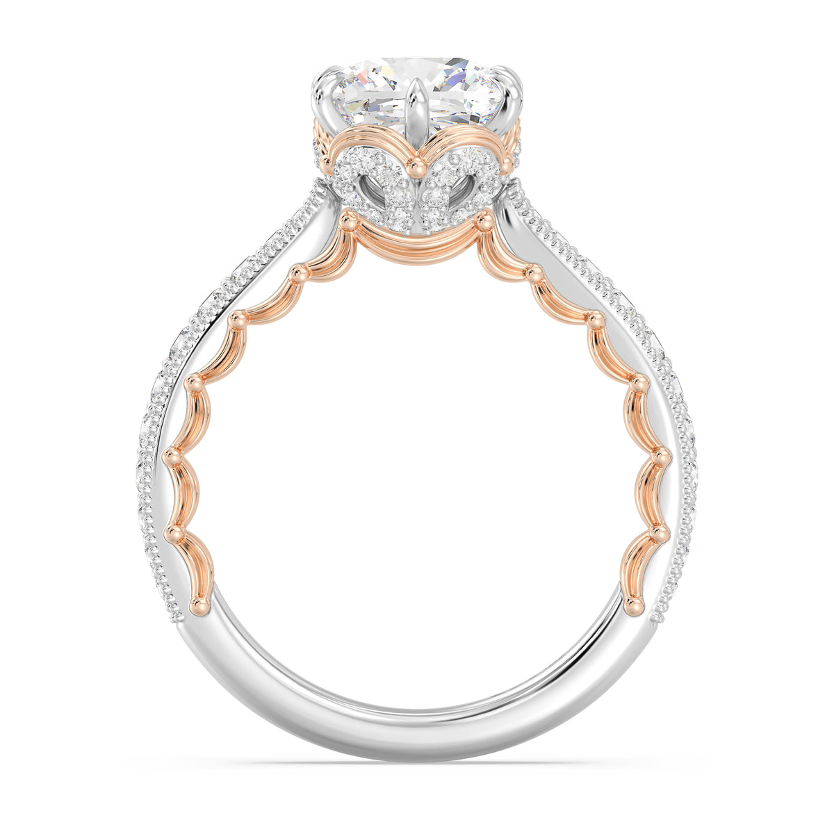 Enchanted Star Lab Grown Diamond And 14K Gold Disney Princess Belle Vintage Ballroom Engagement Ring