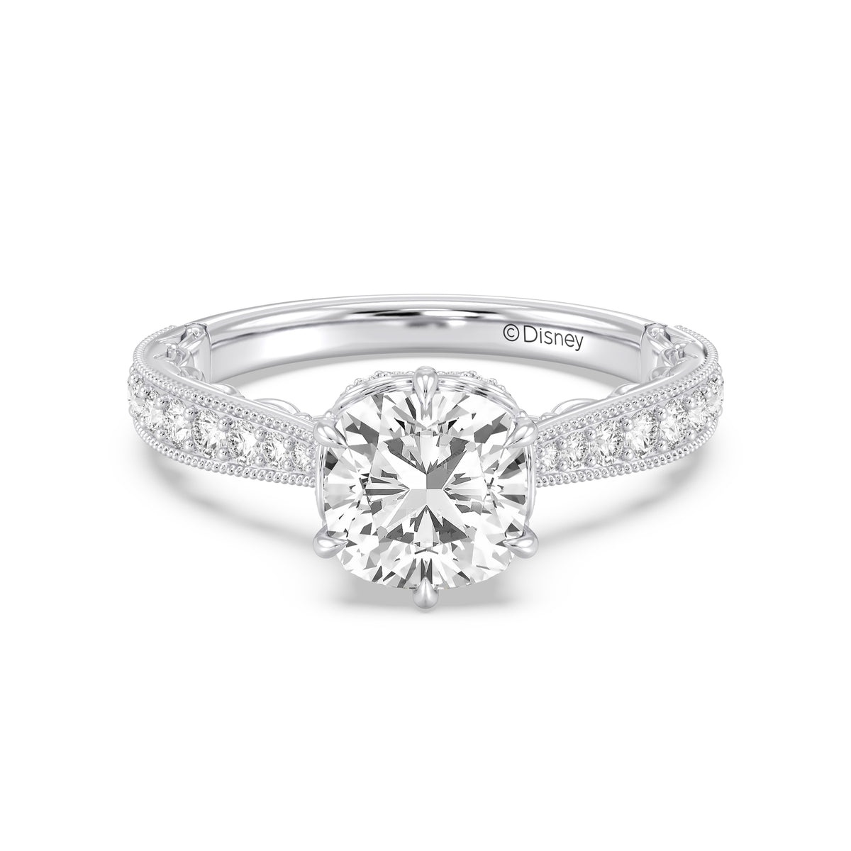 Enchanted Star Lab Grown Diamond And 14K Gold Disney Princess Belle Vintage Ballroom Engagement Ring