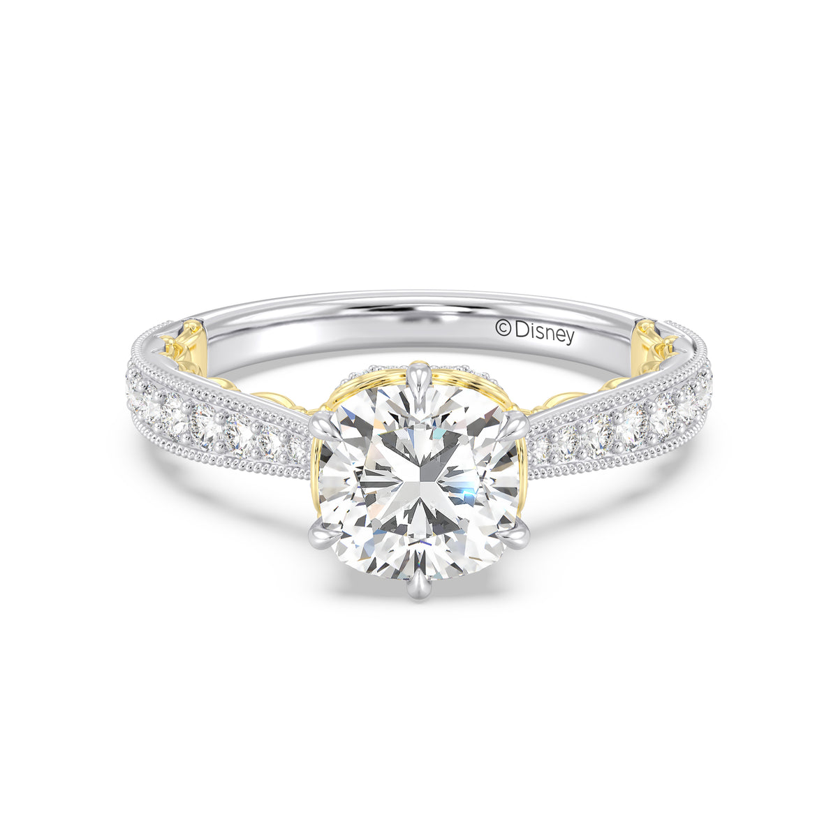 Enchanted Star Lab Grown Diamond And 14K Gold Disney Princess Belle Vintage Ballroom Engagement Ring