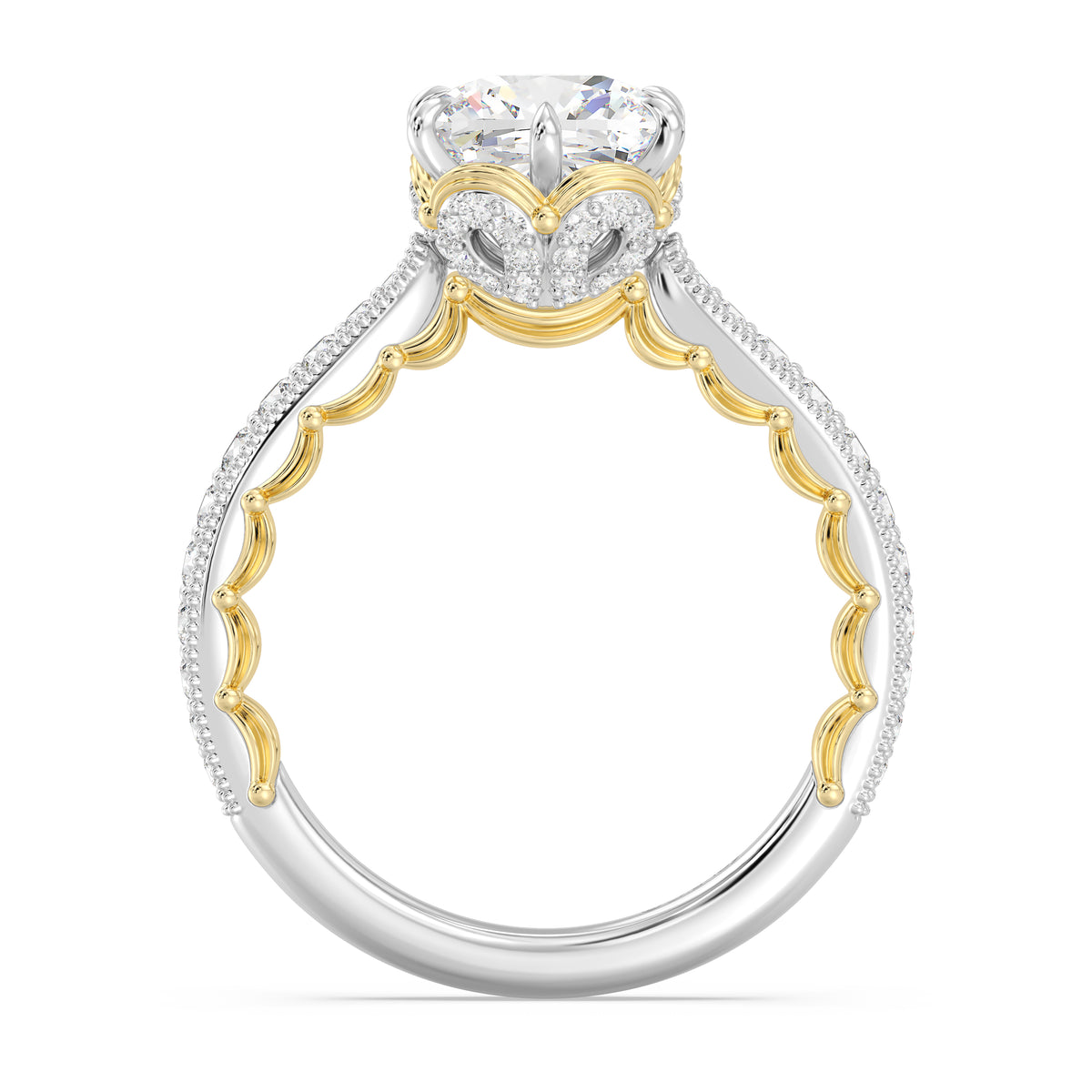 Enchanted Star Lab Grown Diamond And 14K Gold Disney Princess Belle Vintage Ballroom Engagement Ring