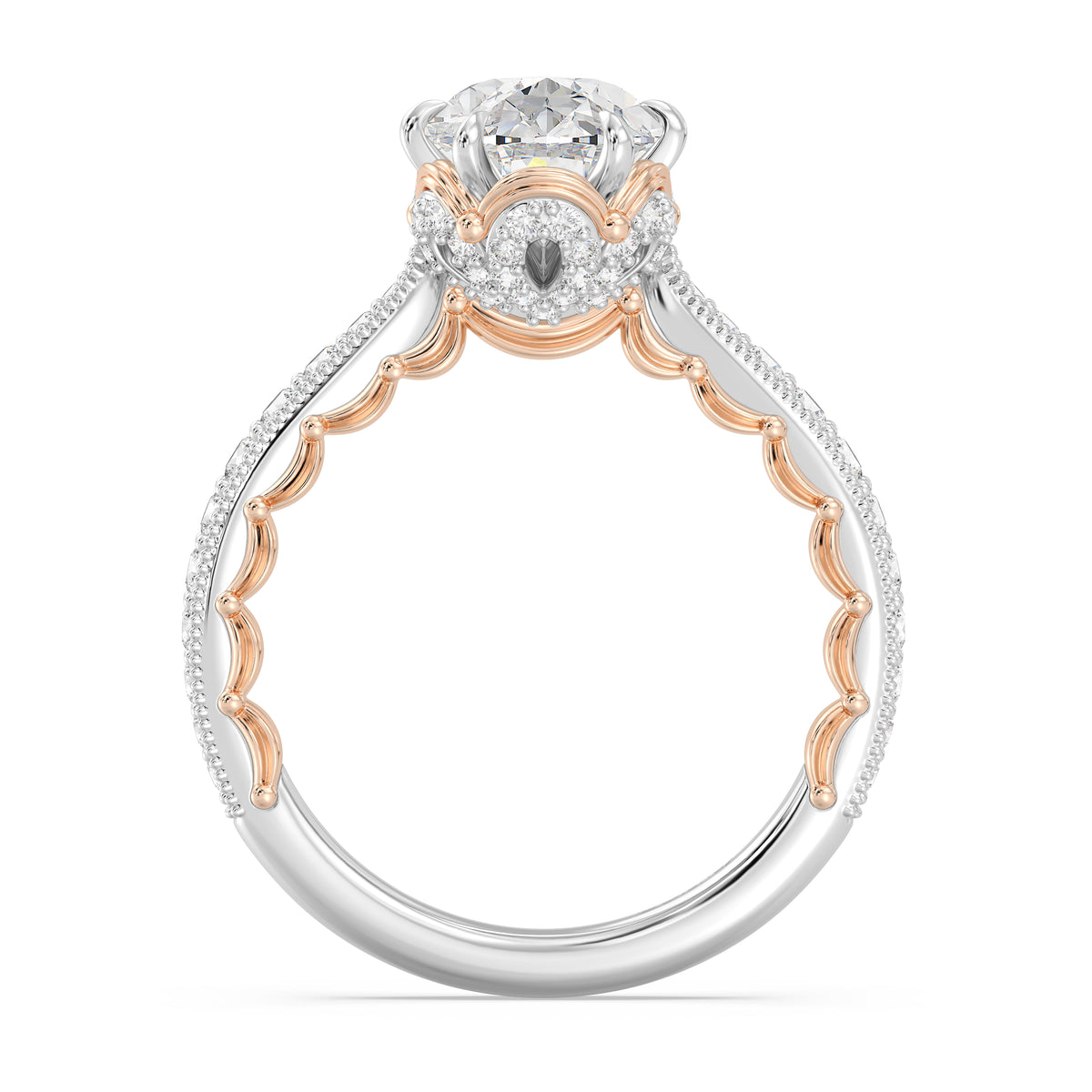 Enchanted Star Lab Grown Diamond And 14K Gold Disney Princess Belle Vintage Ballroom Engagement Ring
