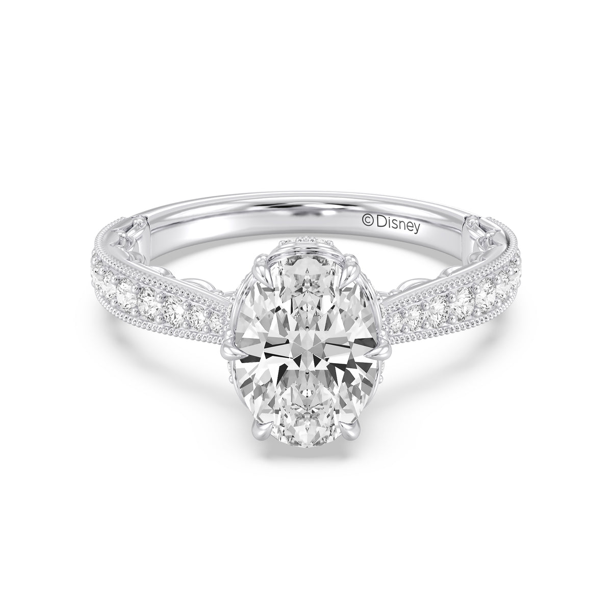 Enchanted Star Lab Grown Diamond And 14K Gold Disney Princess Belle Vintage Ballroom Engagement Ring