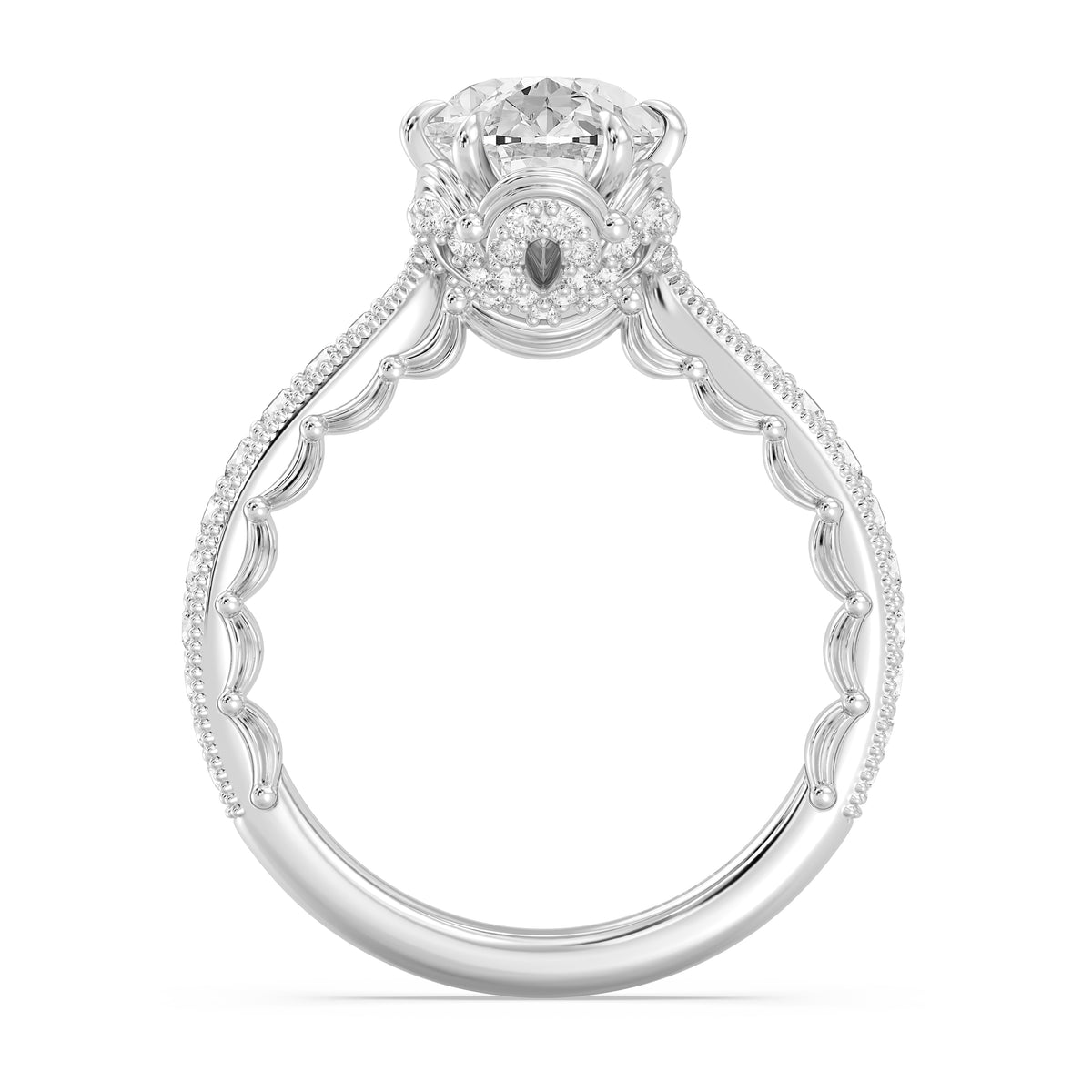 Enchanted Star Lab Grown Diamond And 14K Gold Disney Princess Belle Vintage Ballroom Engagement Ring