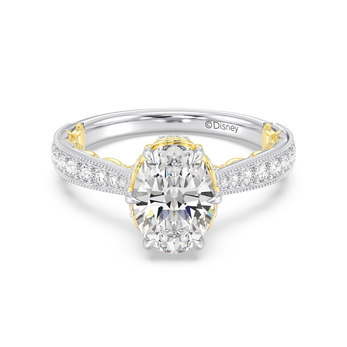 Enchanted Star Lab Grown Diamond And 14K Gold Disney Princess Belle Vintage Ballroom Engagement Ring