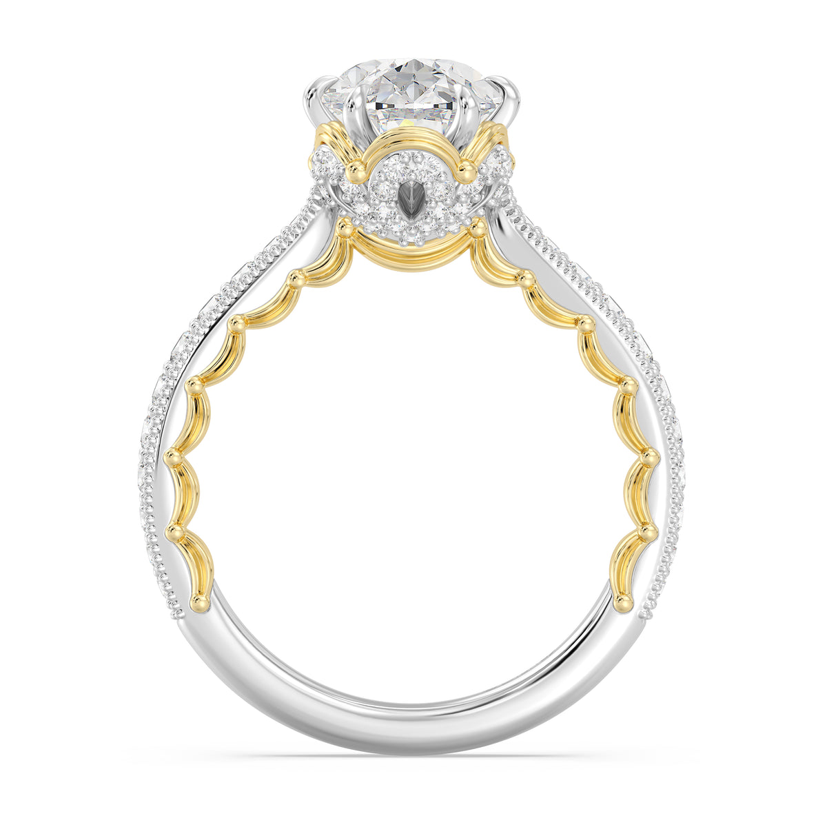 Enchanted Star Lab Grown Diamond And 14K Gold Disney Princess Belle Vintage Ballroom Engagement Ring