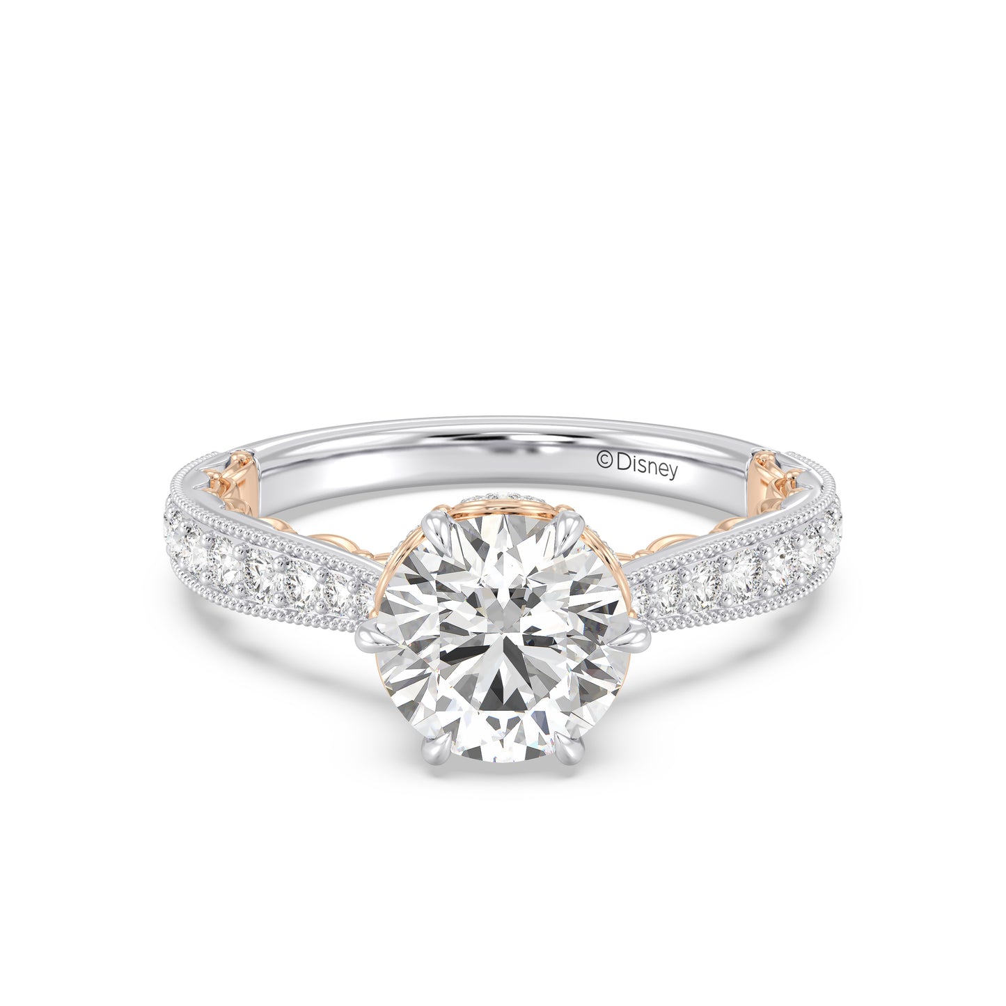 Enchanted Star Lab Grown Diamond And 14K Gold Disney Princess Belle Vintage Ballroom Engagement Ring