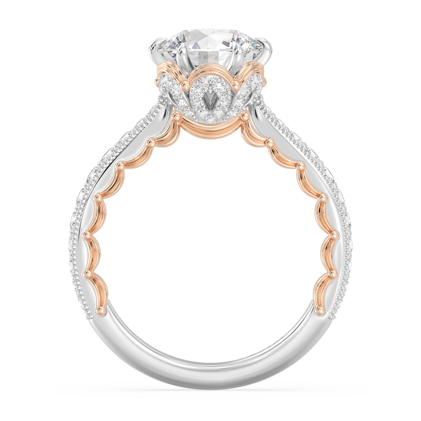 Enchanted Star Lab Grown Diamond And 14K Gold Disney Princess Belle Vintage Ballroom Engagement Ring