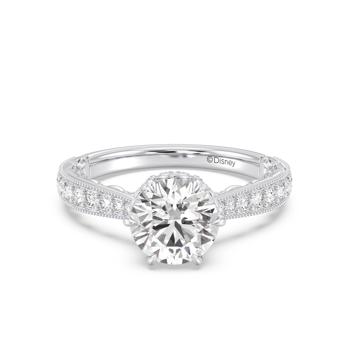 Enchanted Star Lab Grown Diamond And 14K Gold Disney Princess Belle Vintage Ballroom Engagement Ring