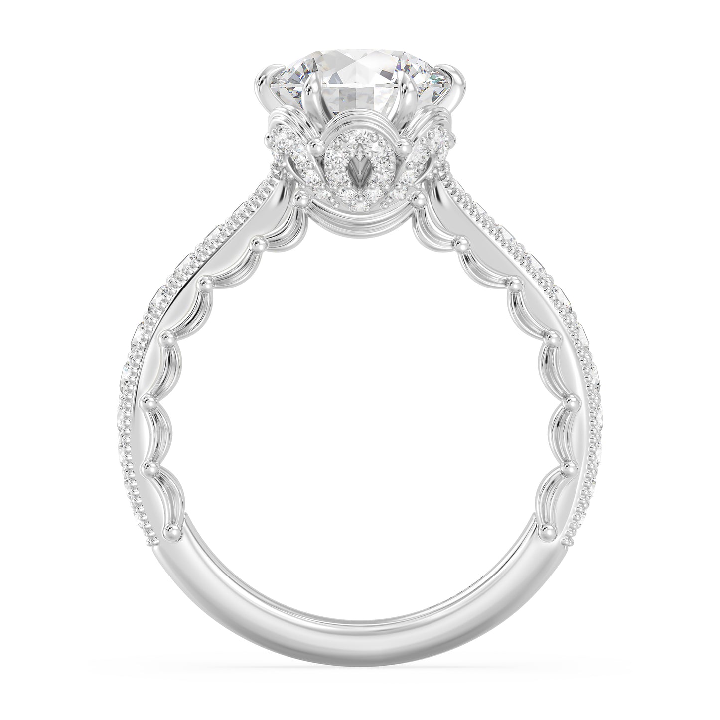 Enchanted Star Lab Grown Diamond And 14K Gold Disney Princess Belle Vintage Ballroom Engagement Ring