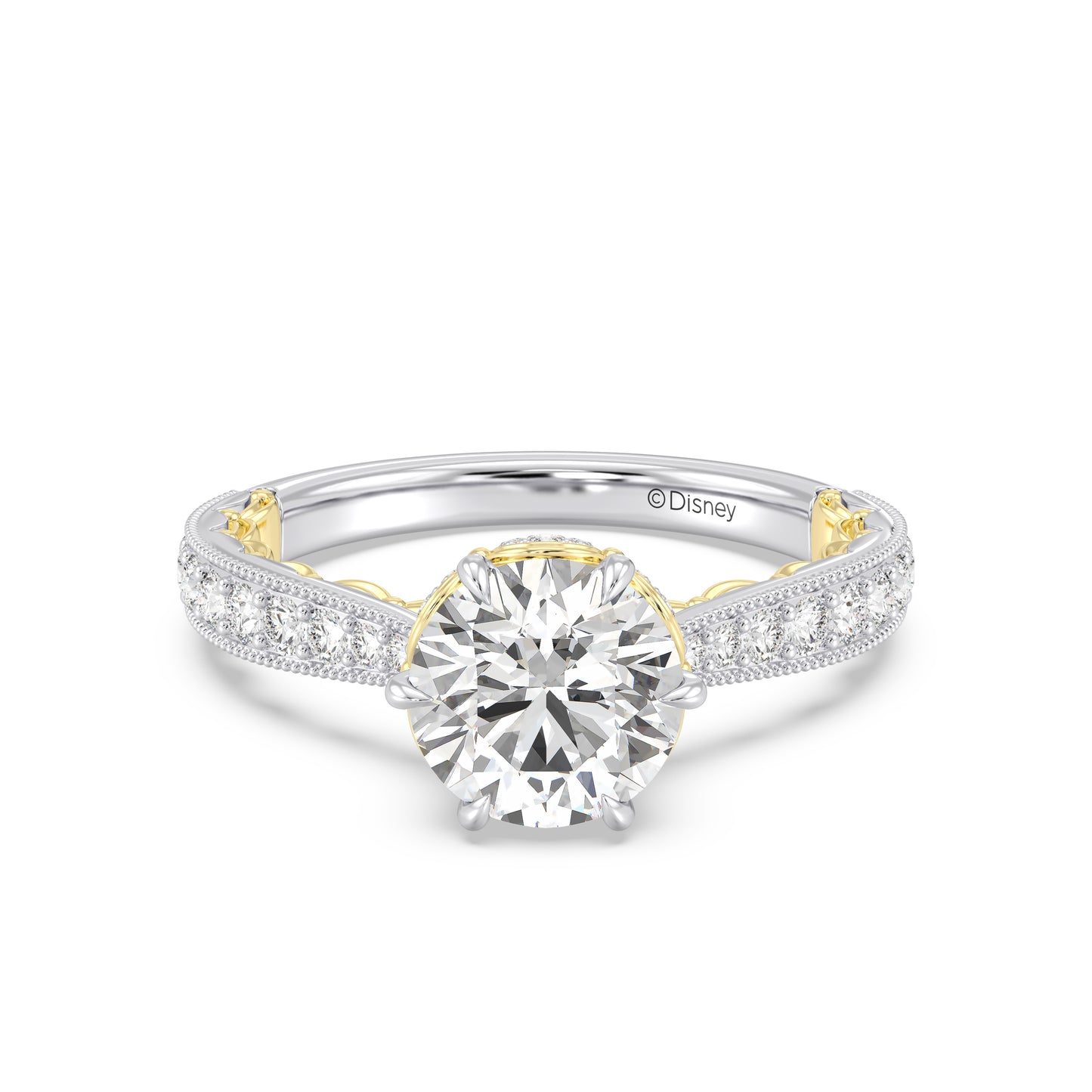 Enchanted Star Lab Grown Diamond And 14K Gold Disney Princess Belle Vintage Ballroom Engagement Ring