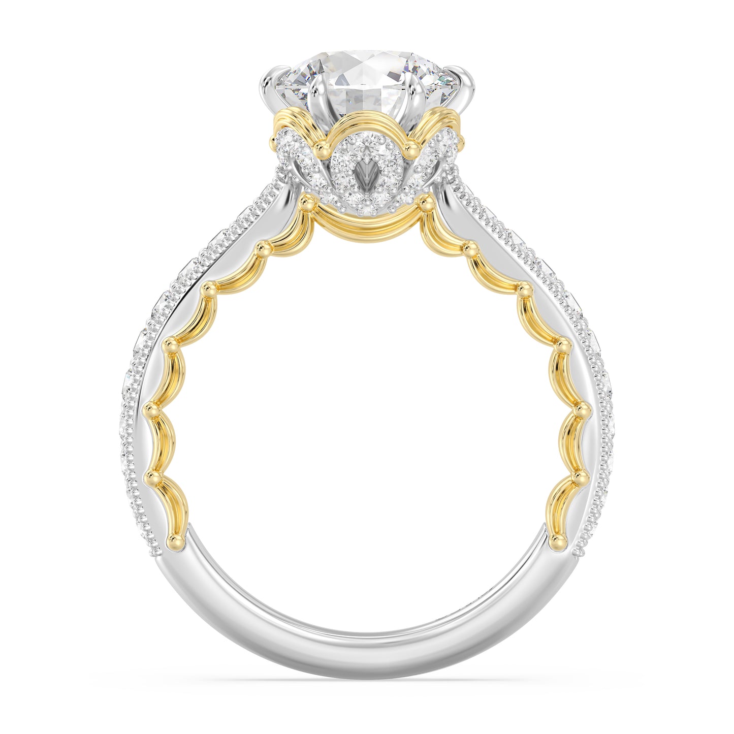 Enchanted Star Lab Grown Diamond And 14K Gold Disney Princess Belle Vintage Ballroom Engagement Ring