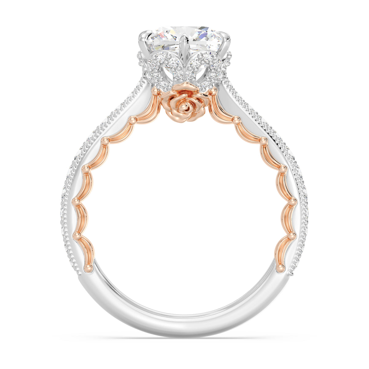 Enchanted Star Lab Grown Diamond And 14K Gold Disney Princess Belle Vintage Engagement Ring