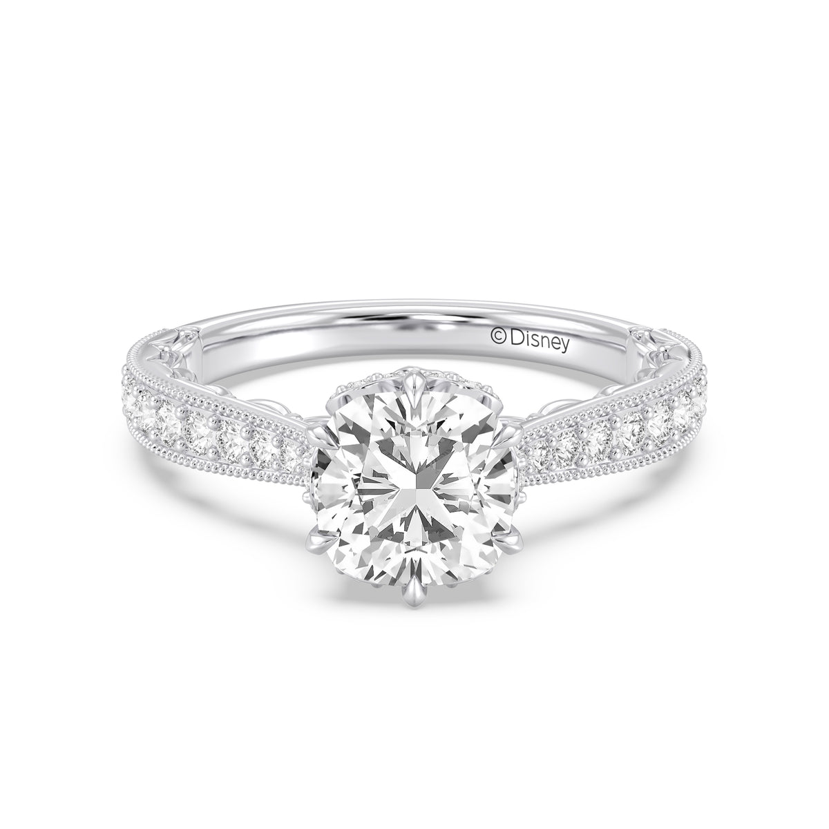 Enchanted Star Lab Grown Diamond And 14K Gold Disney Princess Belle Vintage Engagement Ring