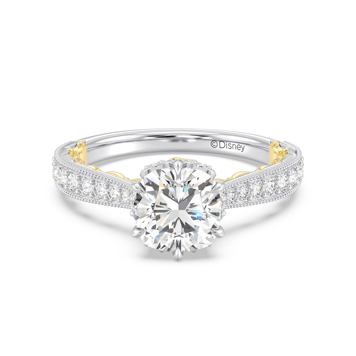 Enchanted Star Lab Grown Diamond And 14K Gold Disney Princess Belle Vintage Engagement Ring