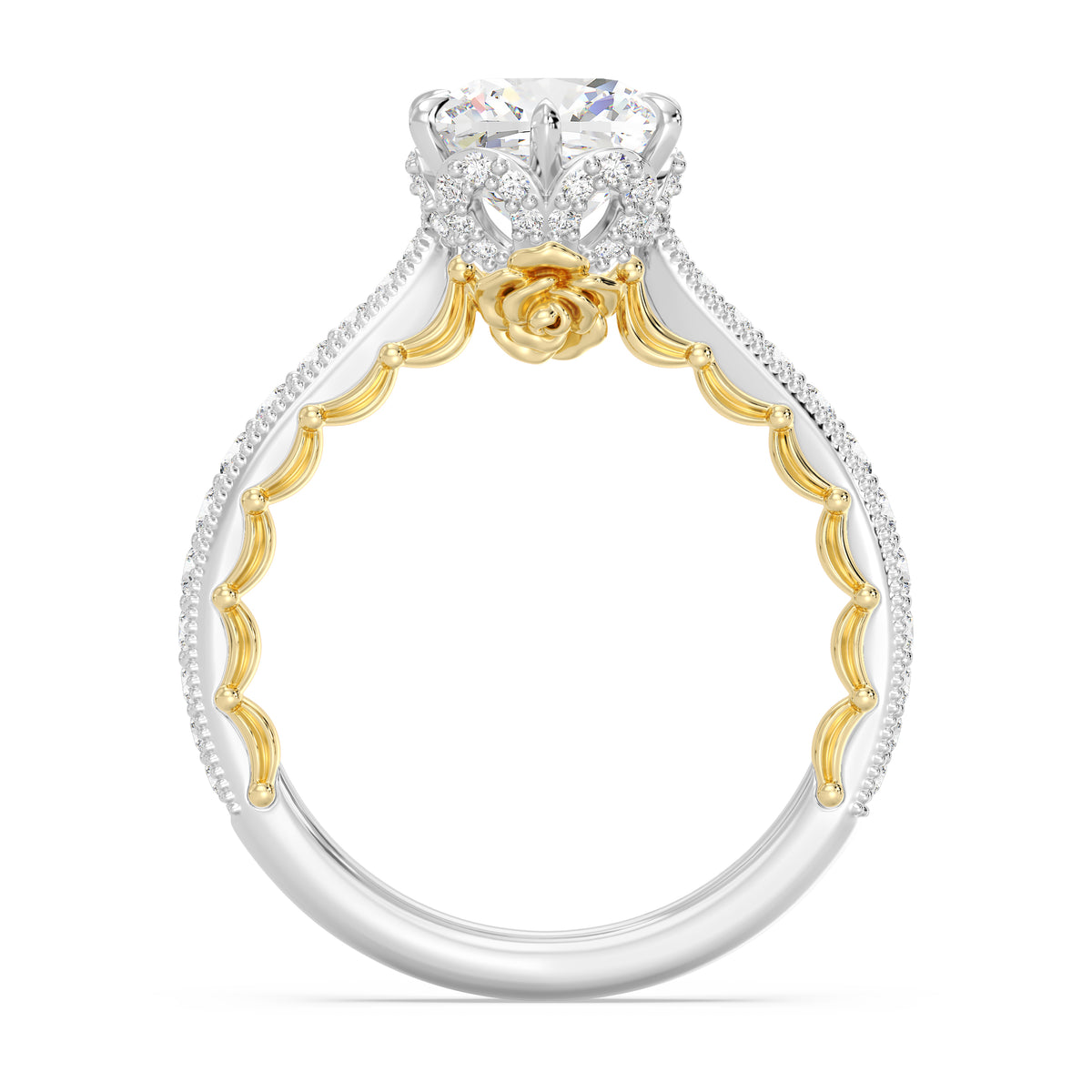 Enchanted Star Lab Grown Diamond And 14K Gold Disney Princess Belle Vintage Engagement Ring