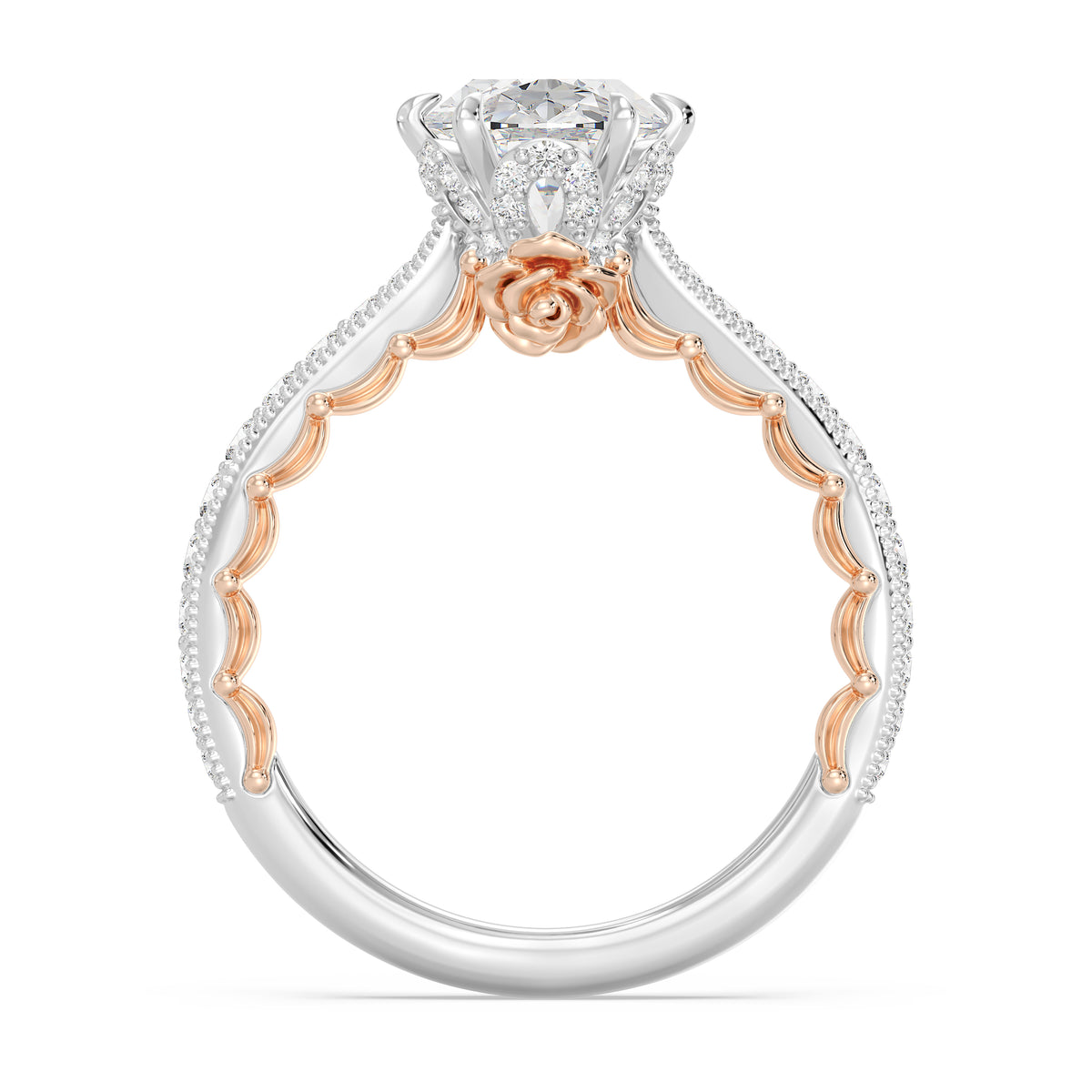 Enchanted Star Lab Grown Diamond And 14K Gold Disney Princess Belle Vintage Engagement Ring