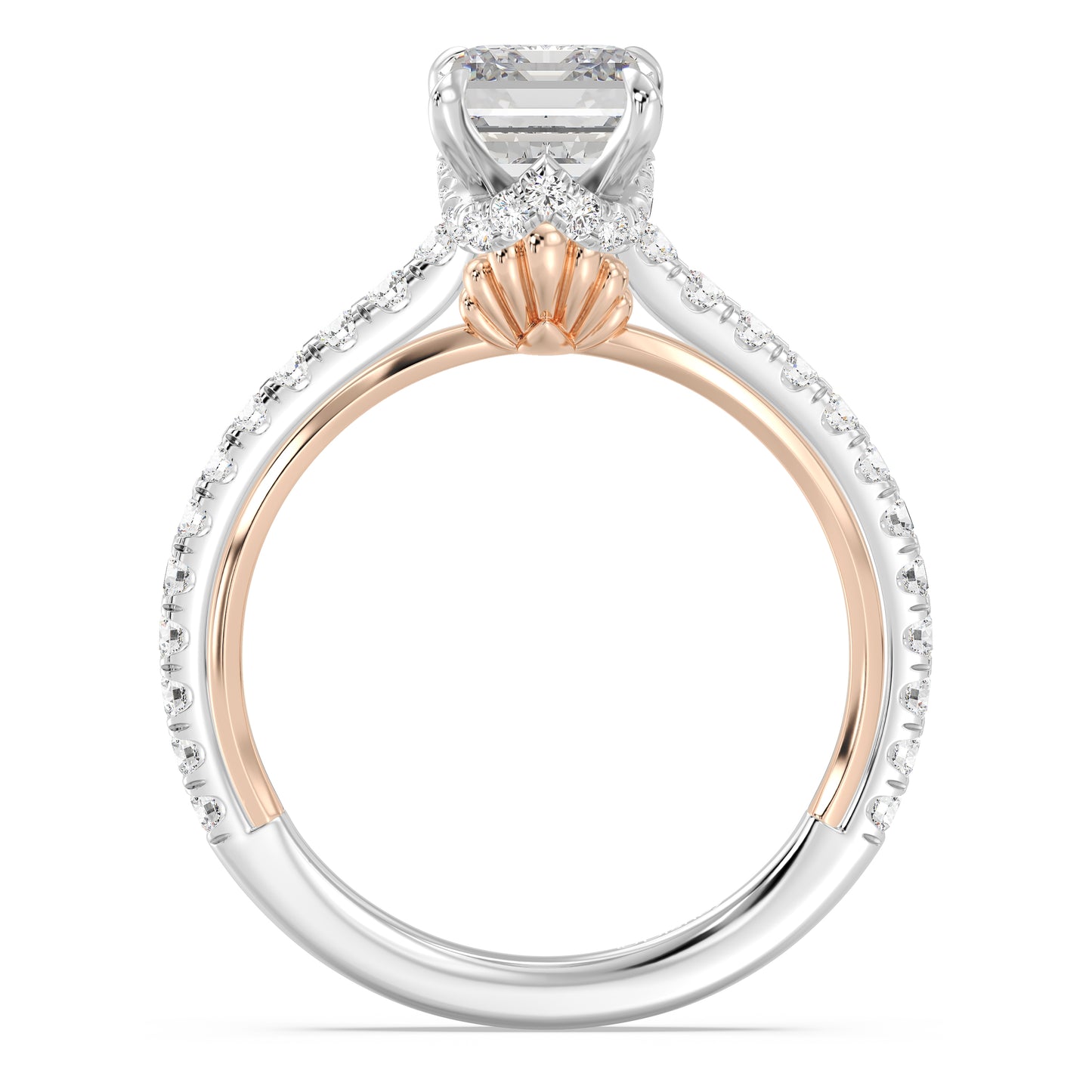 Enchanted Star Lab Grown Diamond And 14K Gold Disney Princess Ariel Hidden Halo Engagement Ring