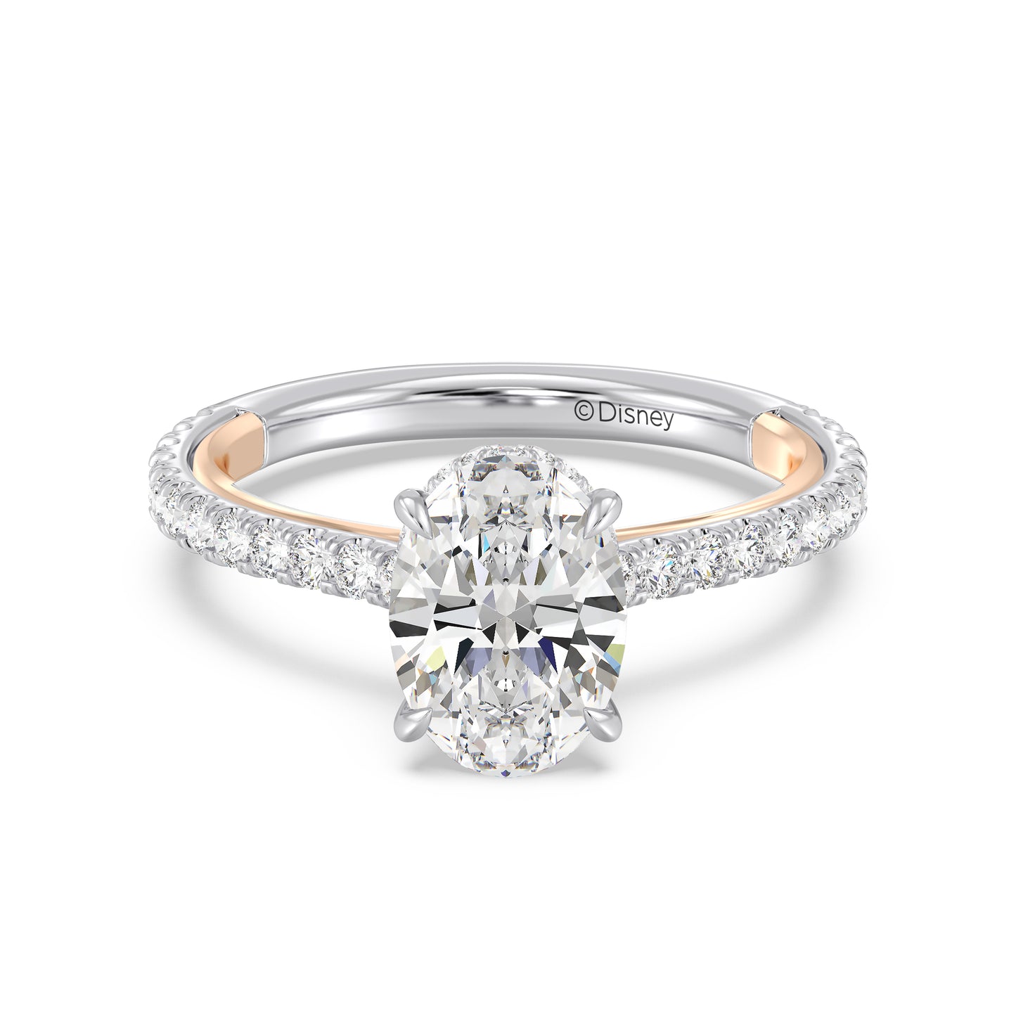 Enchanted Star Lab Grown Diamond And 14K Gold Disney Princess Ariel Hidden Halo Engagement Ring