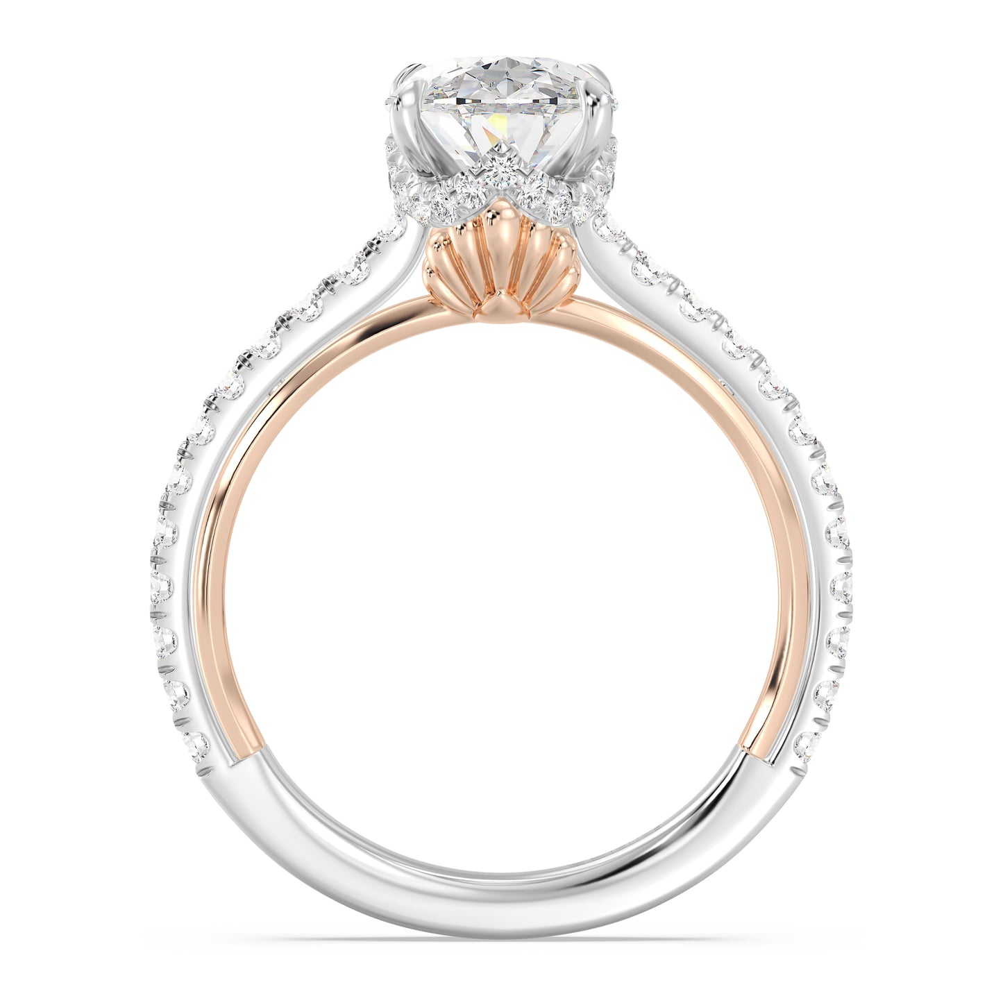 Enchanted Star Lab Grown Diamond And 14K Gold Disney Princess Ariel Hidden Halo Engagement Ring