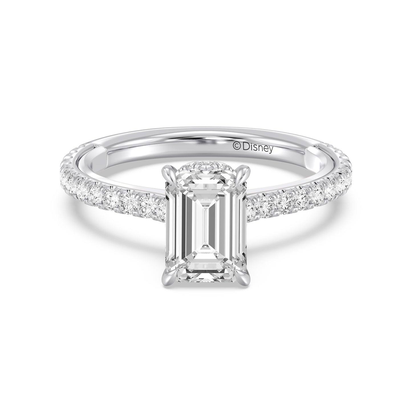 Enchanted Star Lab Grown Diamond And 14K Gold Disney Princess Ariel Hidden Halo Engagement Ring