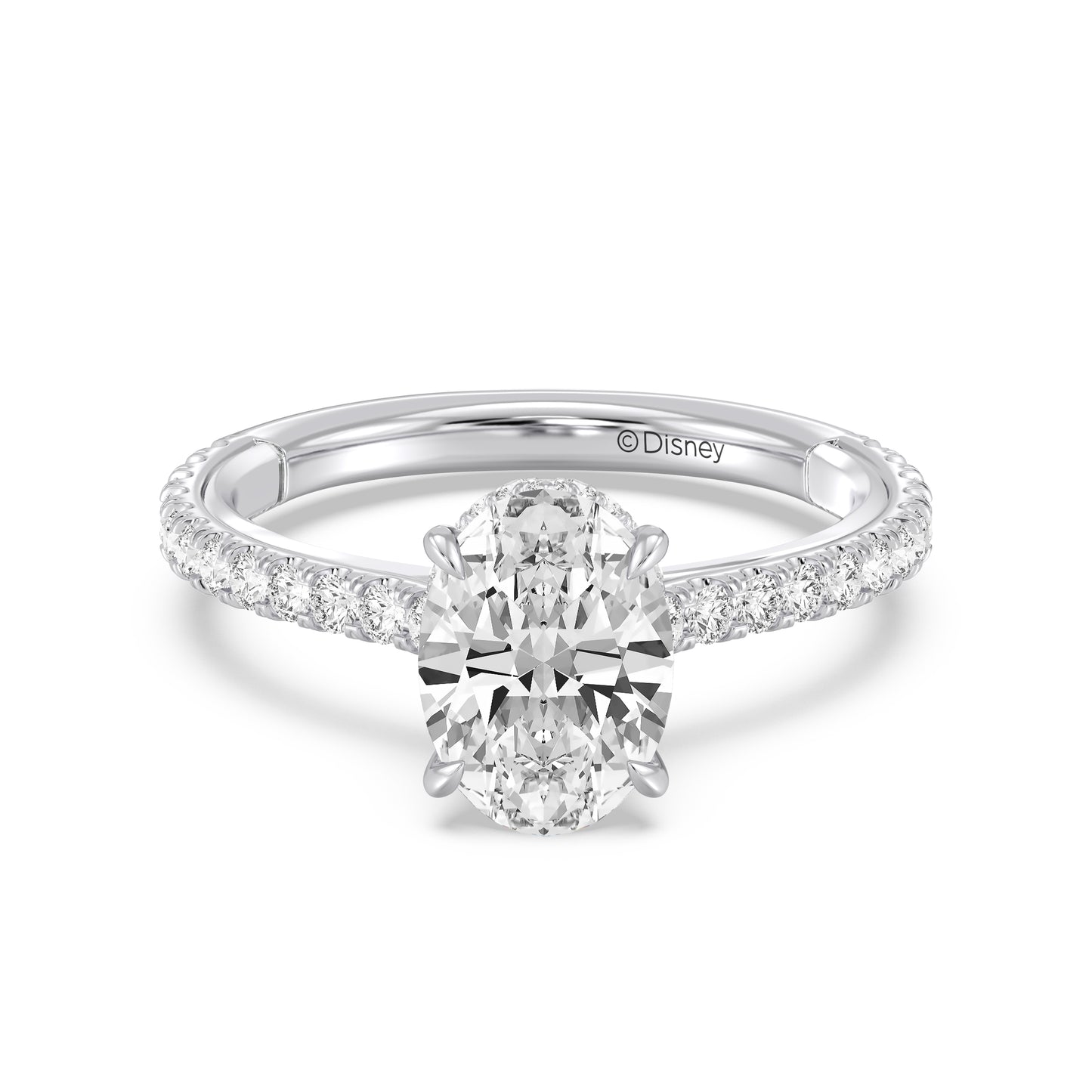 Enchanted Star Lab Grown Diamond And 14K Gold Disney Princess Ariel Hidden Halo Engagement Ring