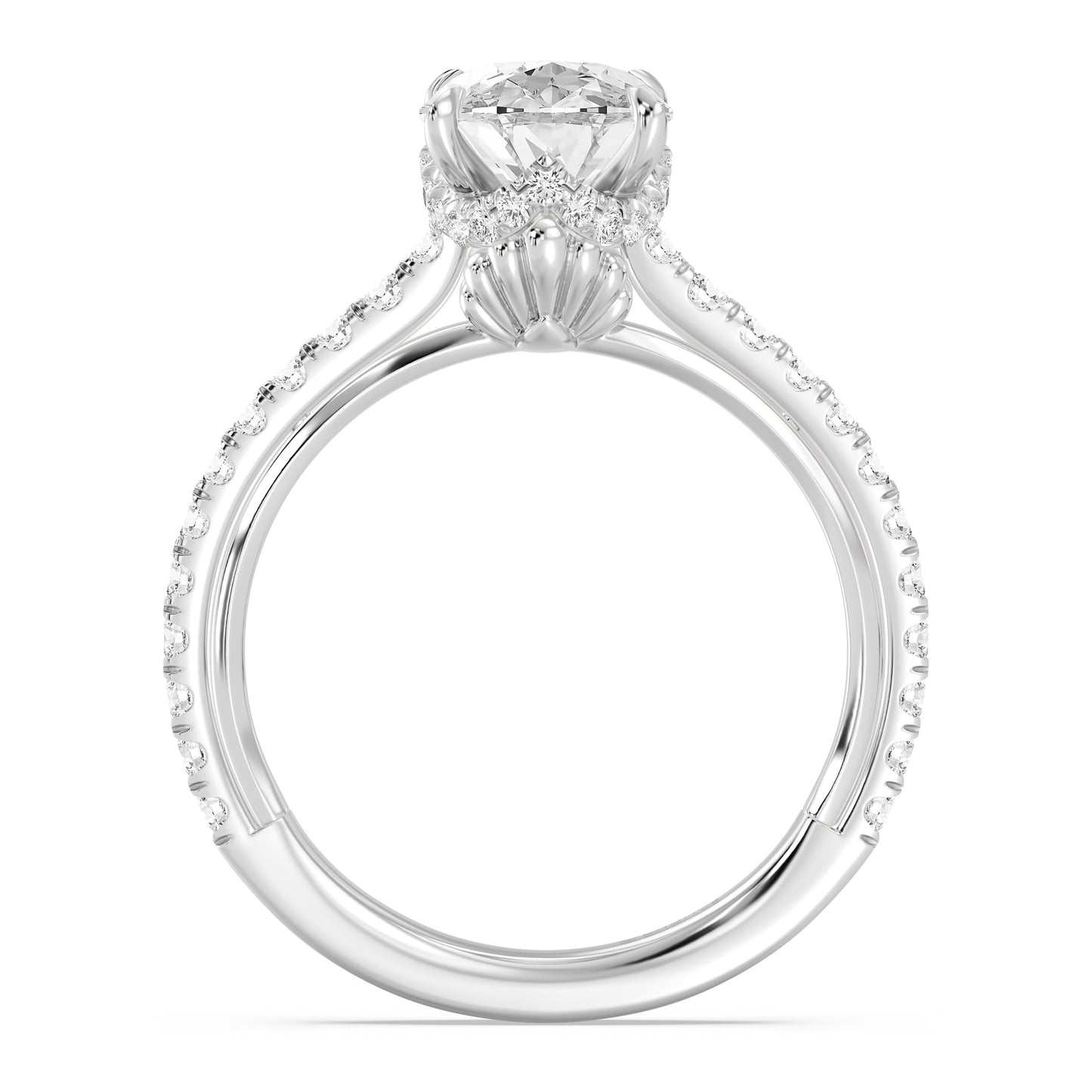 Enchanted Star Lab Grown Diamond And 14K Gold Disney Princess Ariel Hidden Halo Engagement Ring