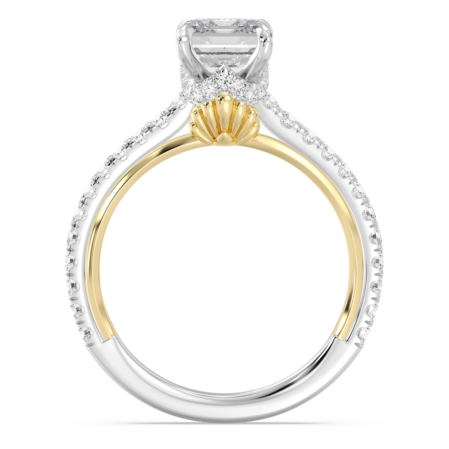 Enchanted Star Lab Grown Diamond And 14K Gold Disney Princess Ariel Hidden Halo Engagement Ring