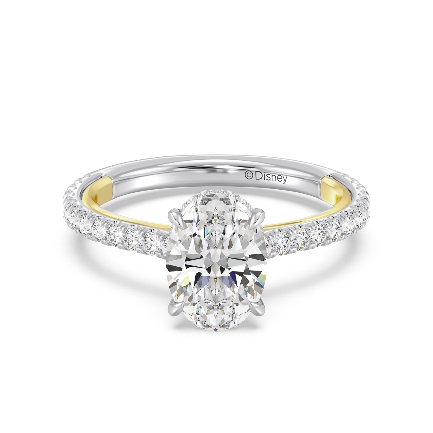 Enchanted Star Lab Grown Diamond And 14K Gold Disney Princess Ariel Hidden Halo Engagement Ring