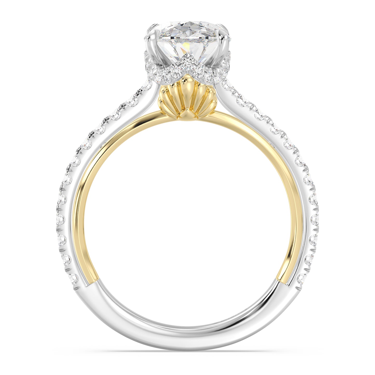 Enchanted Star Lab Grown Diamond And 14K Gold Disney Princess Ariel Hidden Halo Engagement Ring