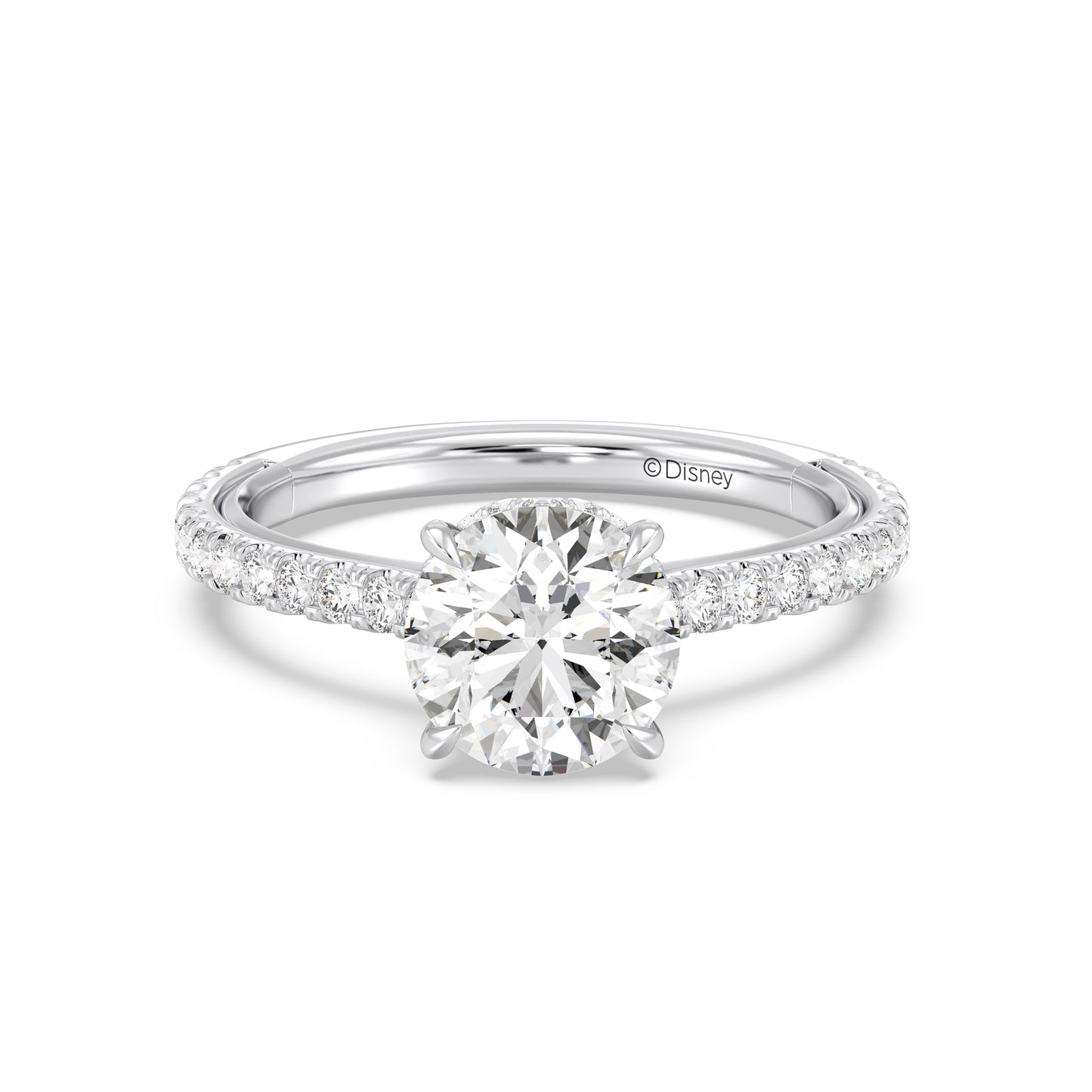 Enchanted Star Lab Grown Diamond And 14K Gold Disney Princess Ariel Hidden Halo Engagement Ring