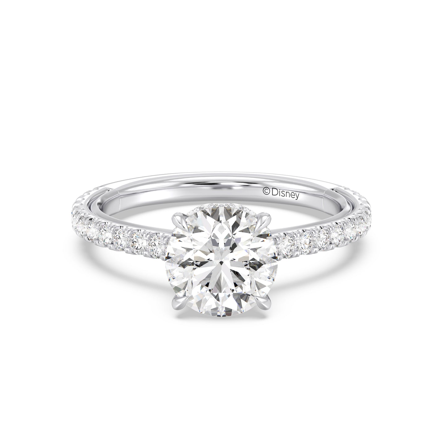 Enchanted Star Lab Grown Diamond And 14K Gold Disney Princess Ariel Hidden Halo Engagement Ring