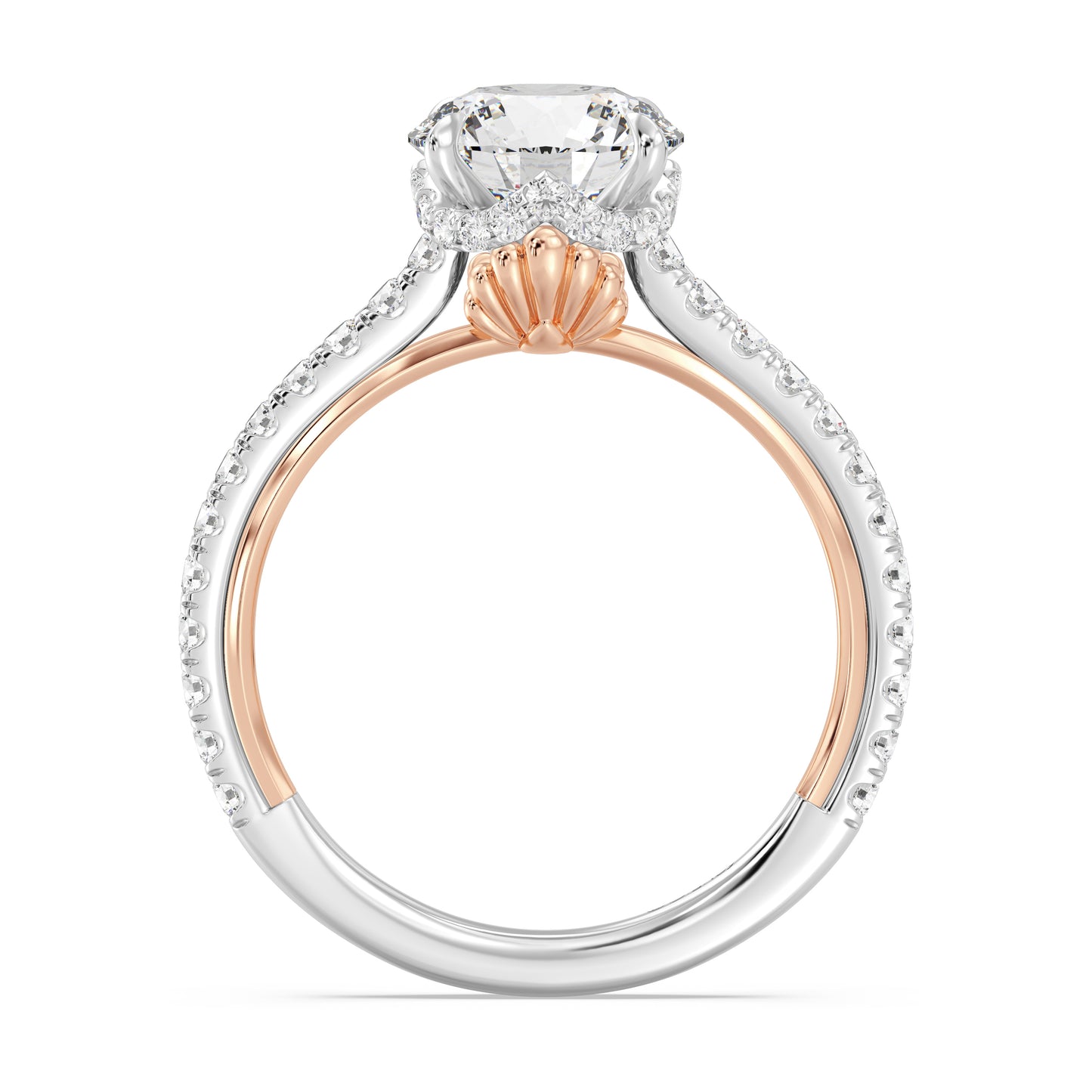 Enchanted Star Lab Grown Diamond And 14K Gold Disney Princess Ariel Hidden Halo Engagement Ring