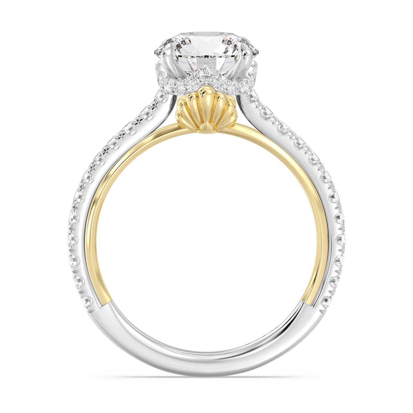 Enchanted Star Lab Grown Diamond And 14K Gold Disney Princess Ariel Hidden Halo Engagement Ring