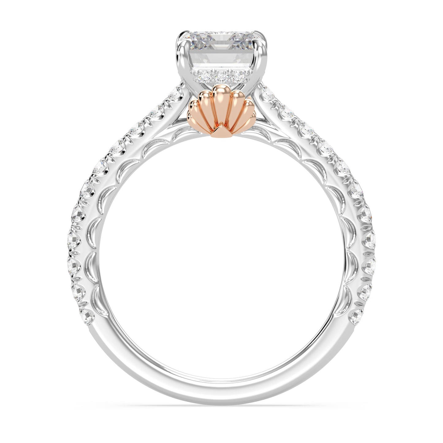 Enchanted Star Lab Grown Diamond And 14K Gold Disney Princess Ariel Scalloped Engagement Ring