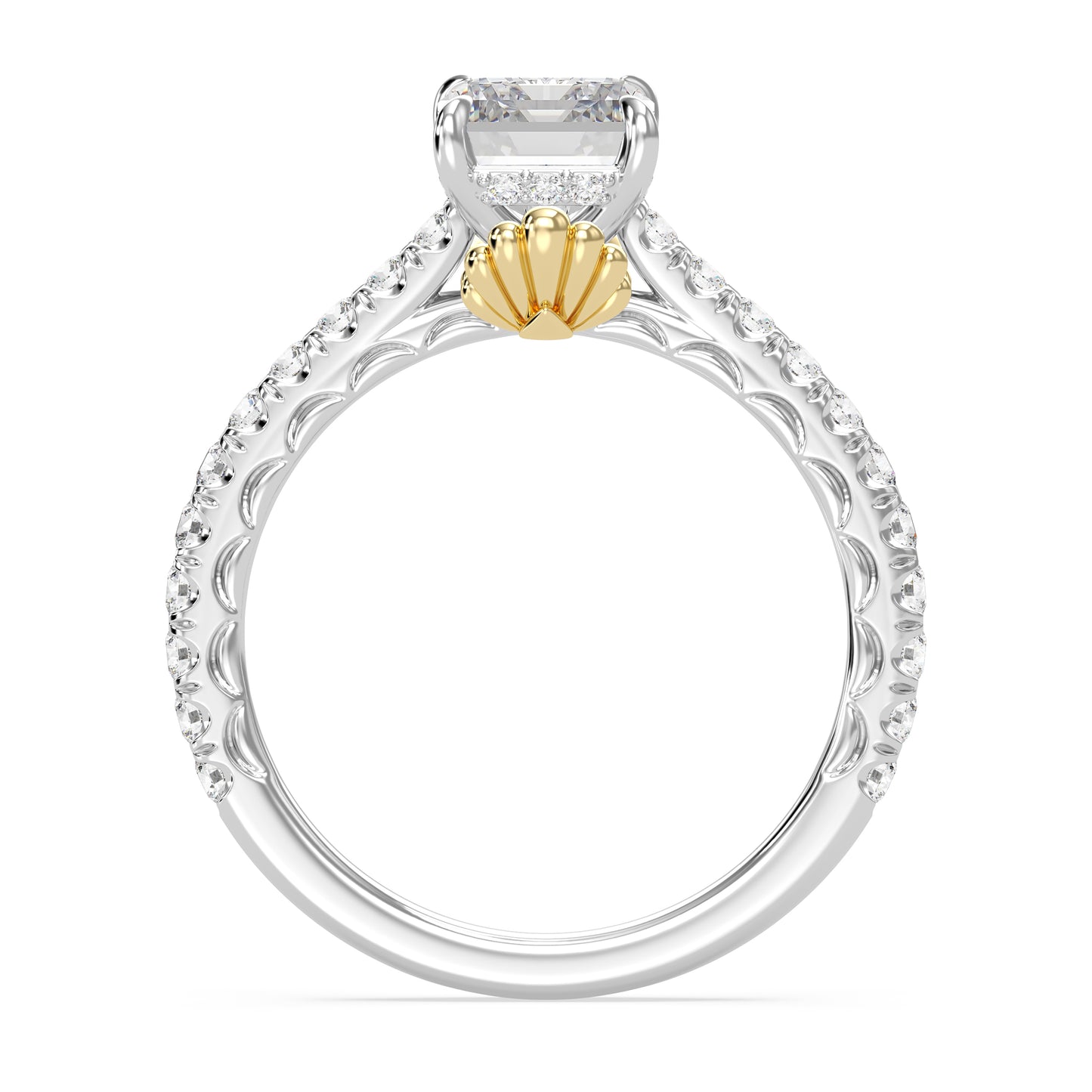 Enchanted Star Lab Grown Diamond And 14K Gold Disney Princess Ariel Scalloped Engagement Ring