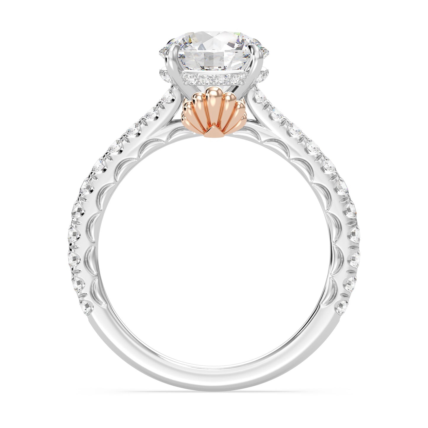 Enchanted Star Lab Grown Diamond And 14K Gold Disney Princess Ariel Scalloped Engagement Ring