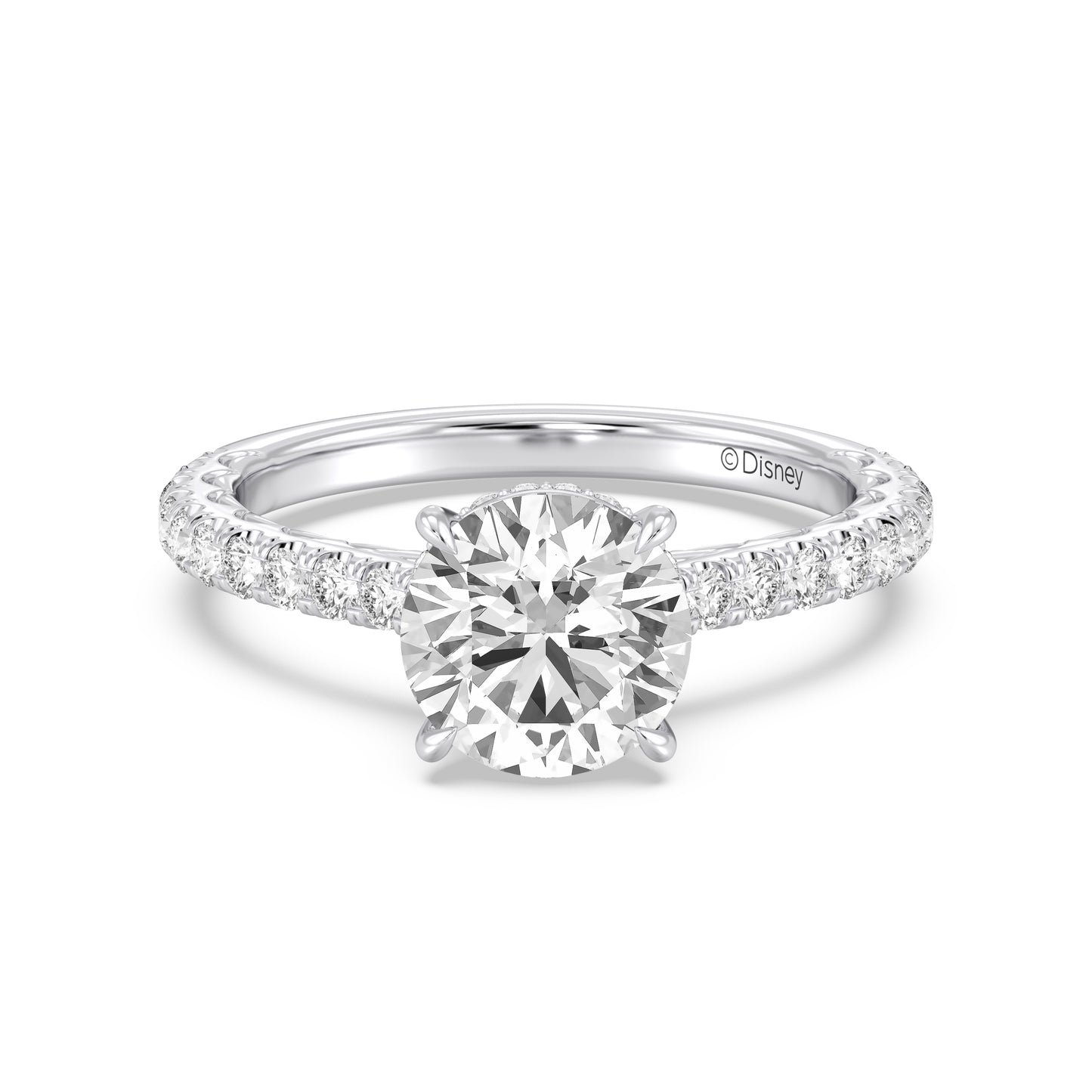 Enchanted Star Lab Grown Diamond And 14K Gold Disney Princess Ariel Scalloped Engagement Ring