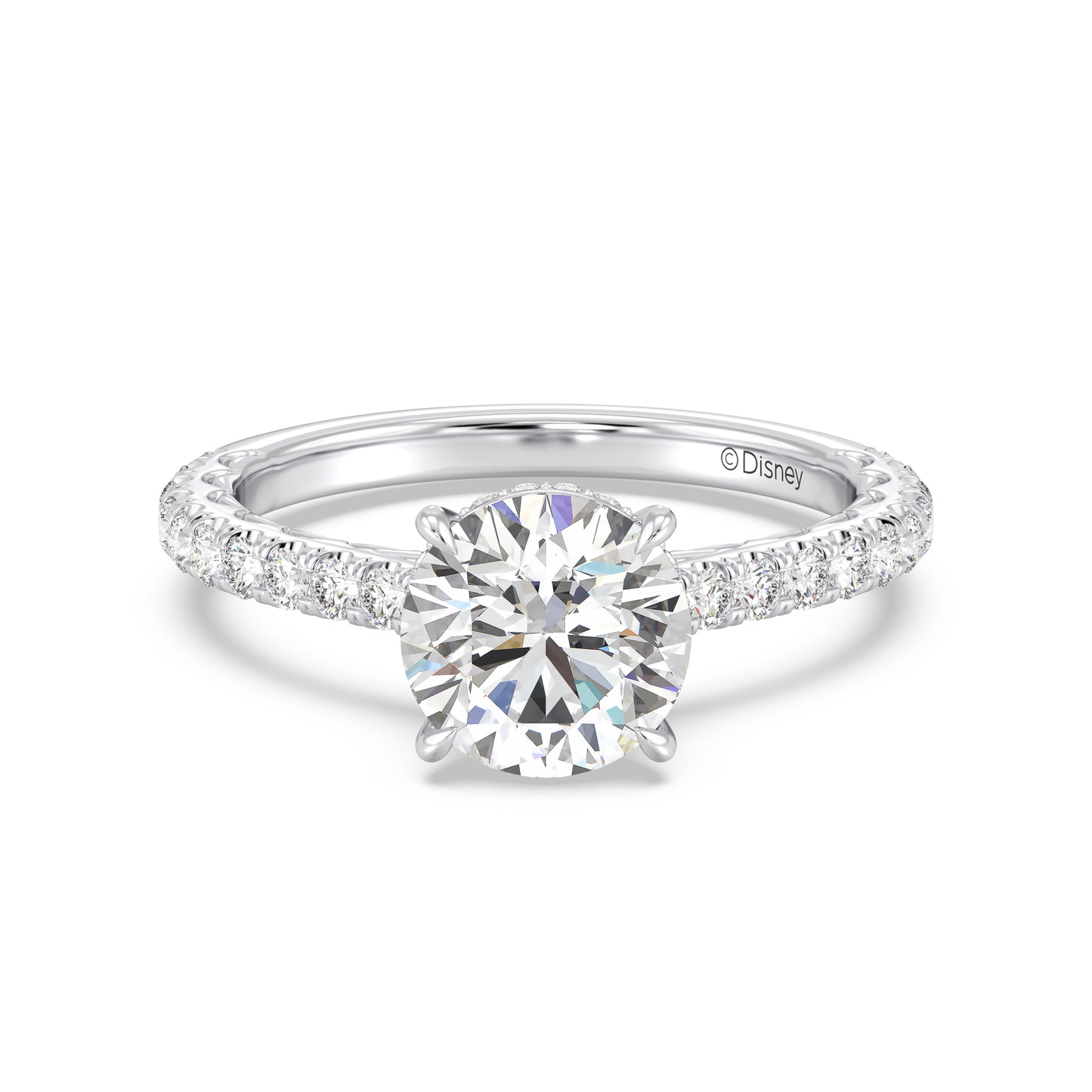 Enchanted Star Lab Grown Diamond And 14K Gold Disney Princess Ariel Scalloped Engagement Ring