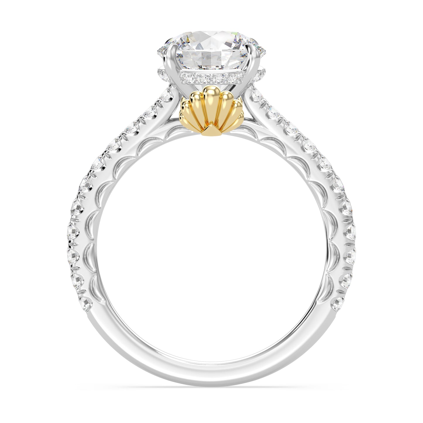 Enchanted Star Lab Grown Diamond And 14K Gold Disney Princess Ariel Scalloped Engagement Ring