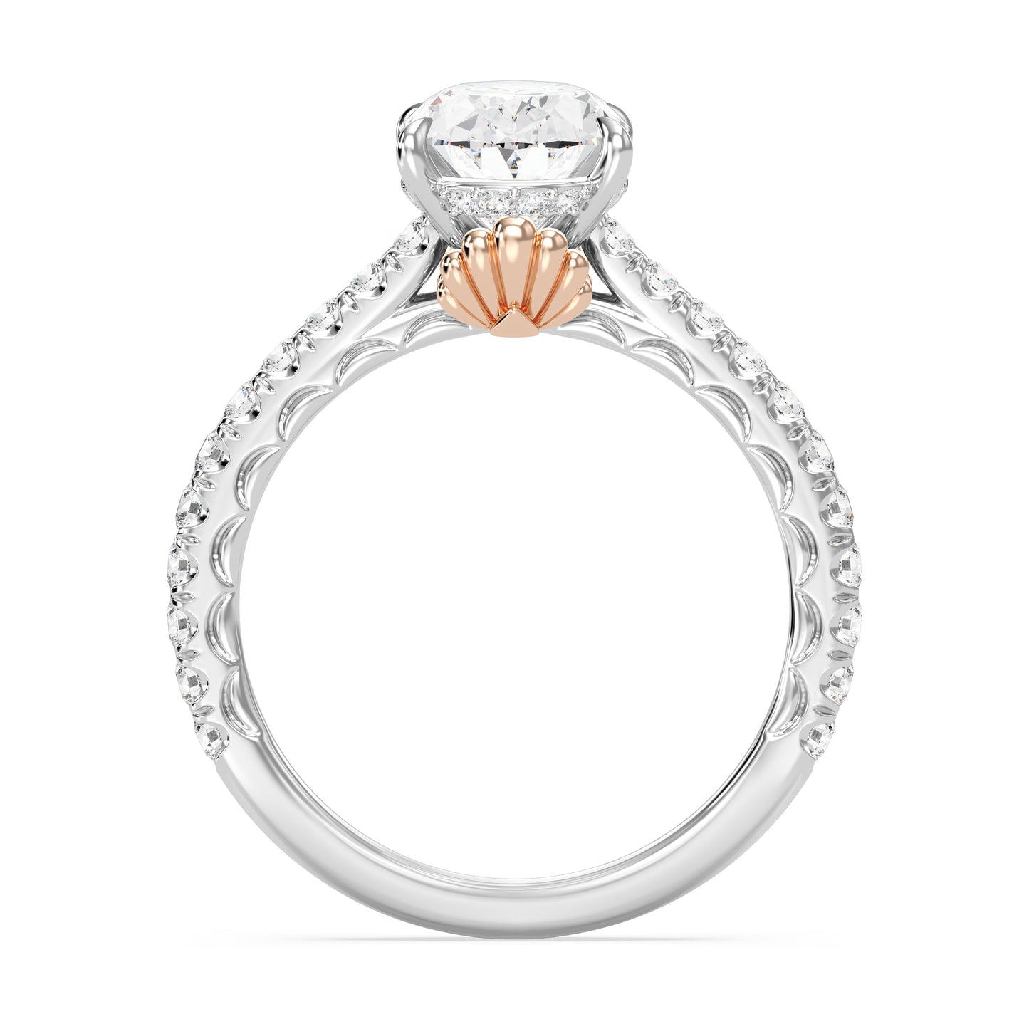 Enchanted Star Lab Grown Diamond And 14K Gold Disney Princess Ariel Scalloped Engagement Ring
