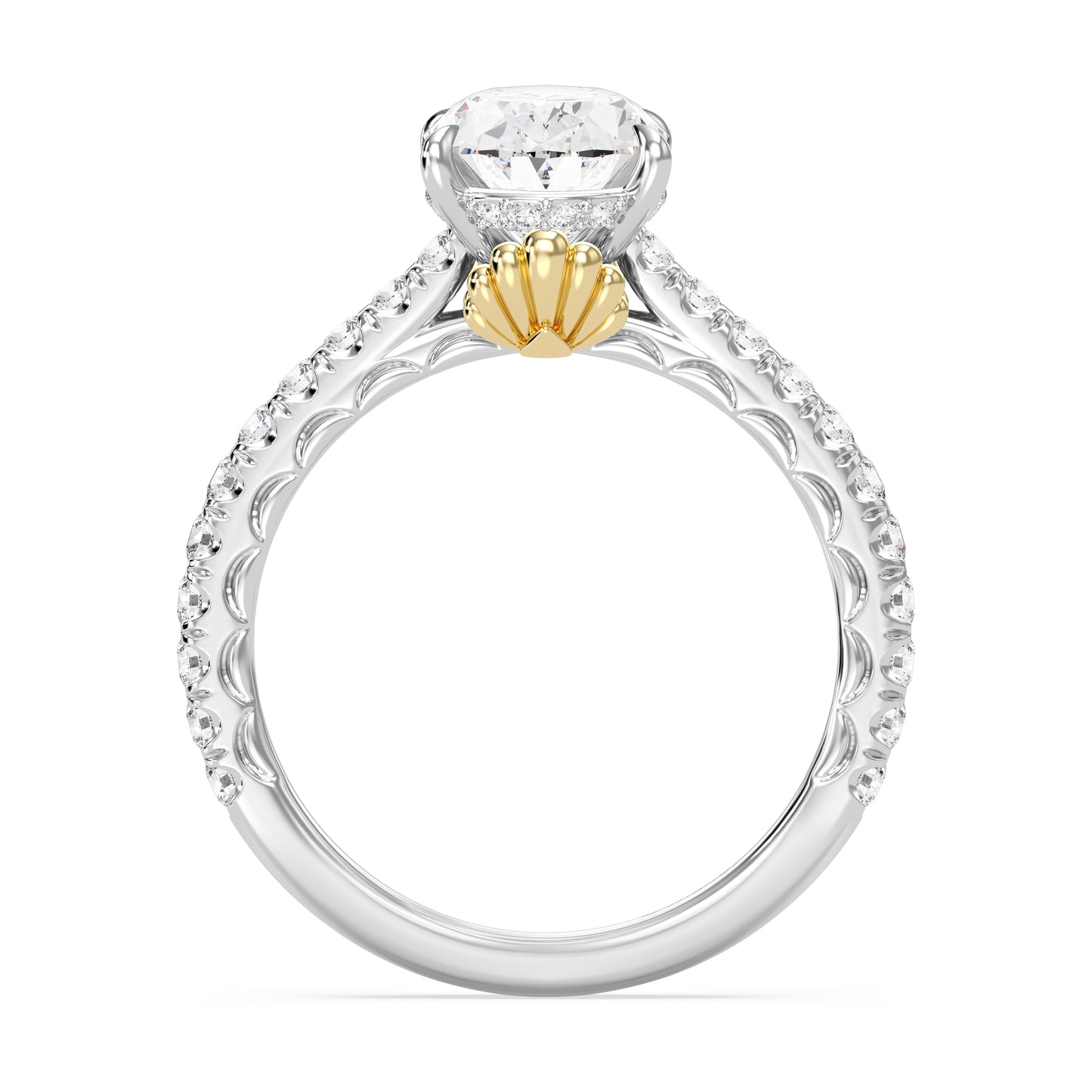 Enchanted Star Lab Grown Diamond And 14K Gold Disney Princess Ariel Scalloped Engagement Ring