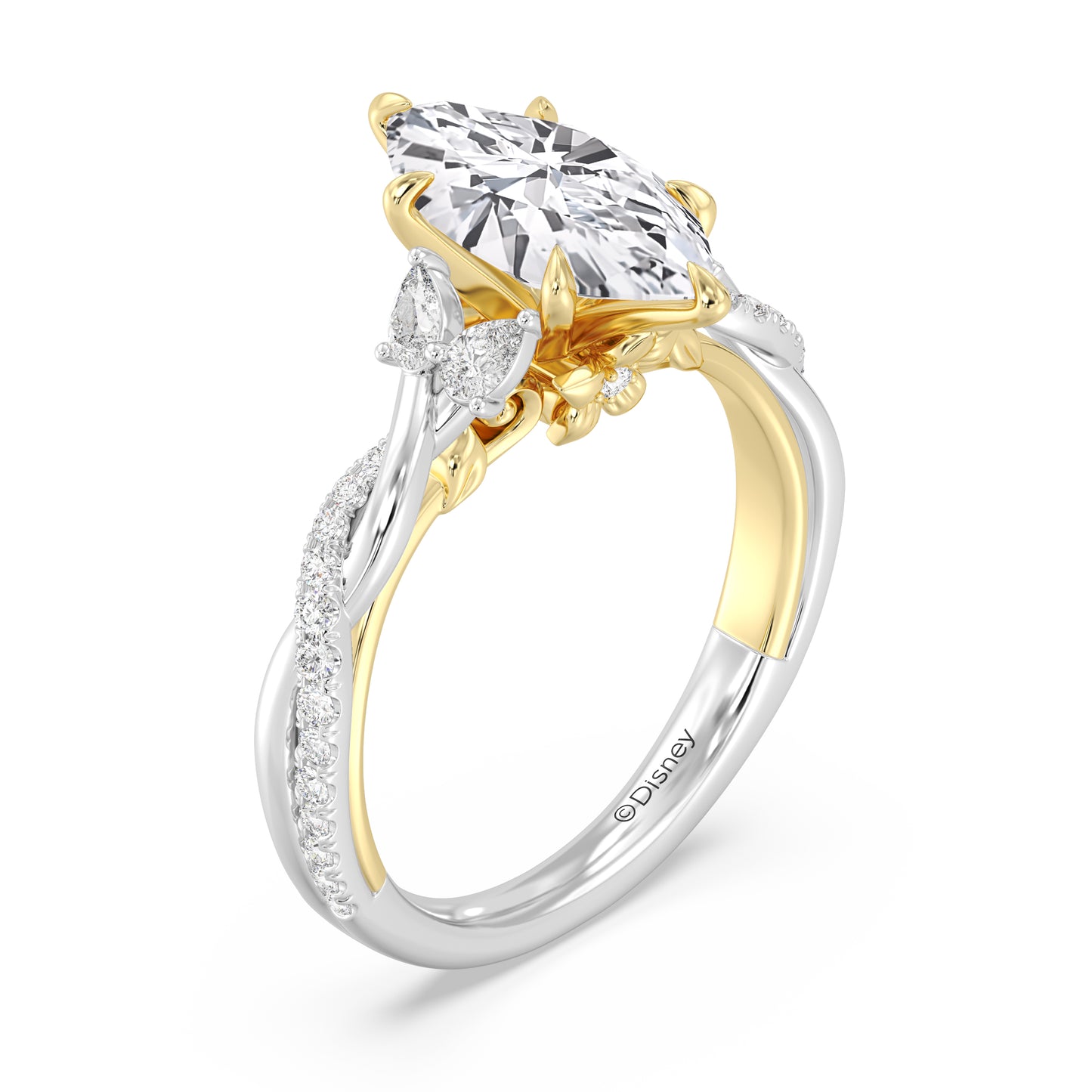Enchanted Star Lab Grown Diamond And 14K Gold Disney Princess Rapunzel Twist Engagement Ring