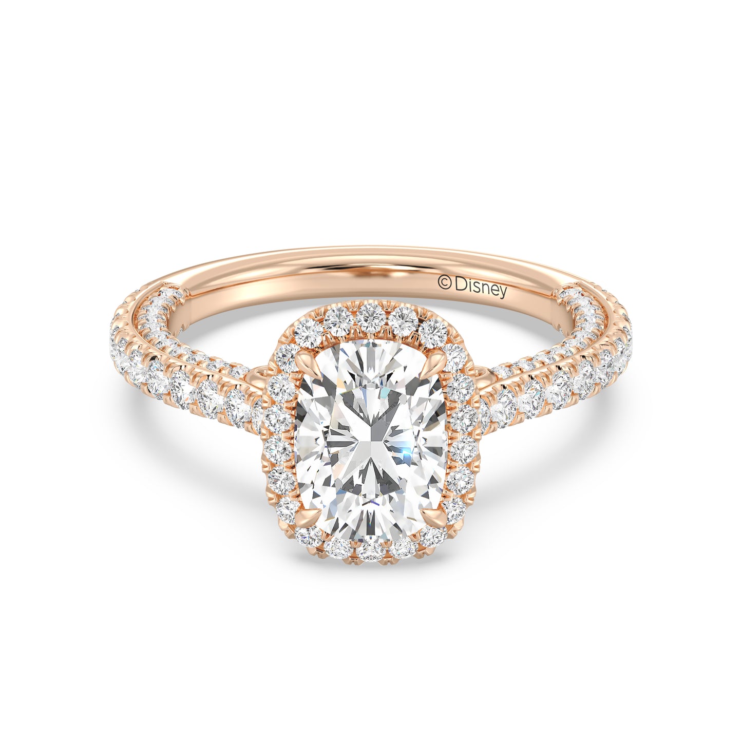 Enchanted Star Lab Grown Diamond And 14K Gold Disney Princess Jasmine Cathedral Halo Engagement Ring