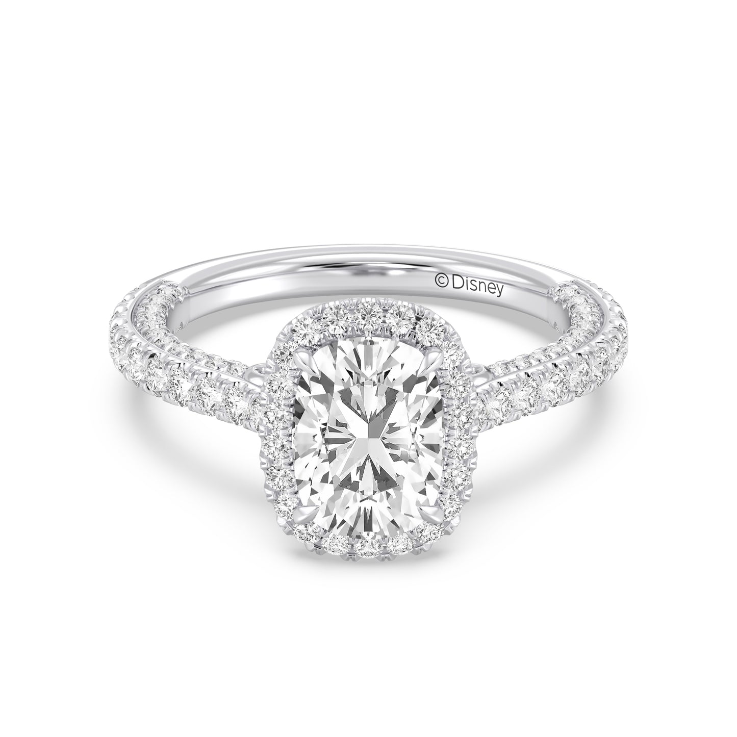 Enchanted Star Lab Grown Diamond And 14K Gold Disney Princess Jasmine Cathedral Halo Engagement Ring