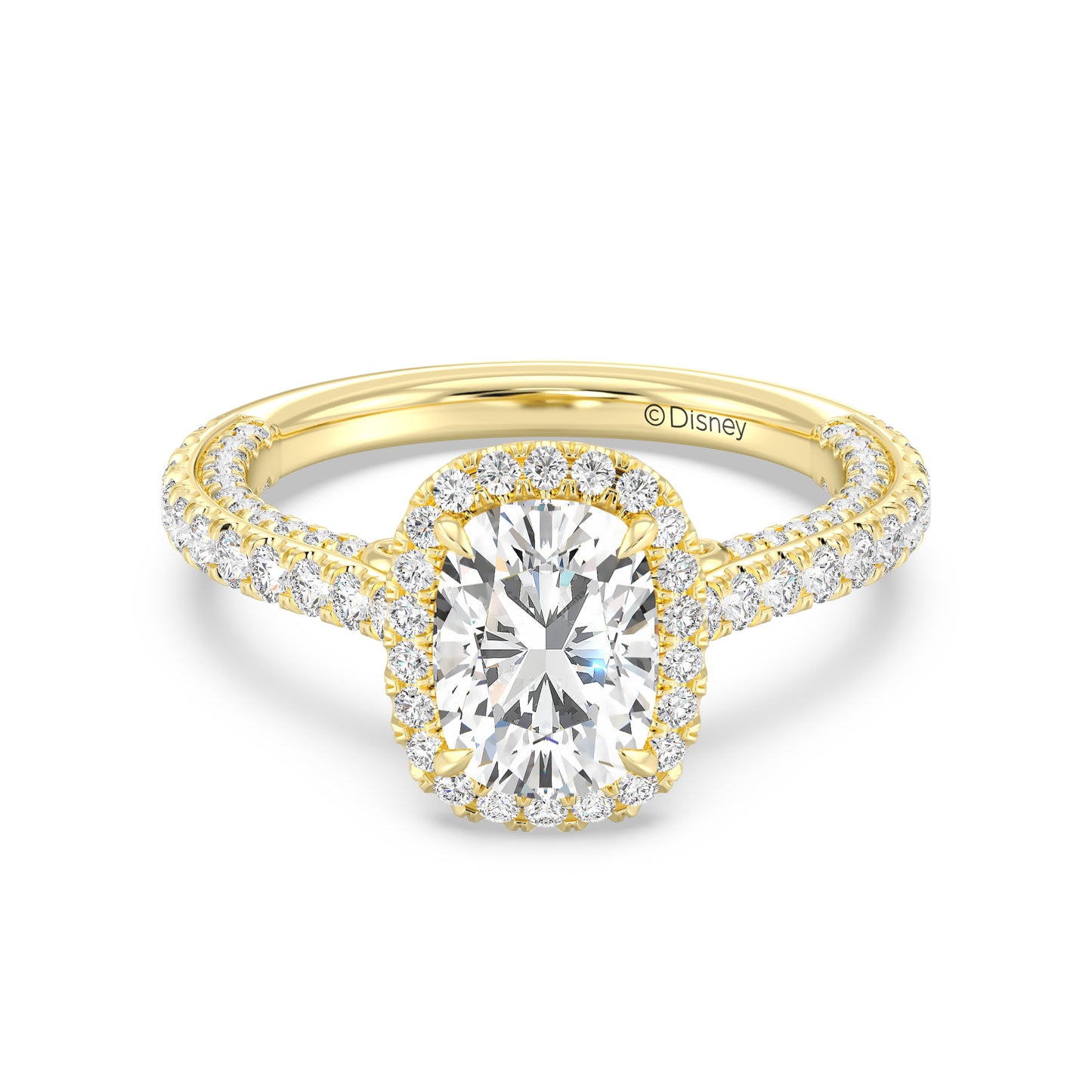Enchanted Star Lab Grown Diamond And 14K Gold Disney Princess Jasmine Cathedral Halo Engagement Ring