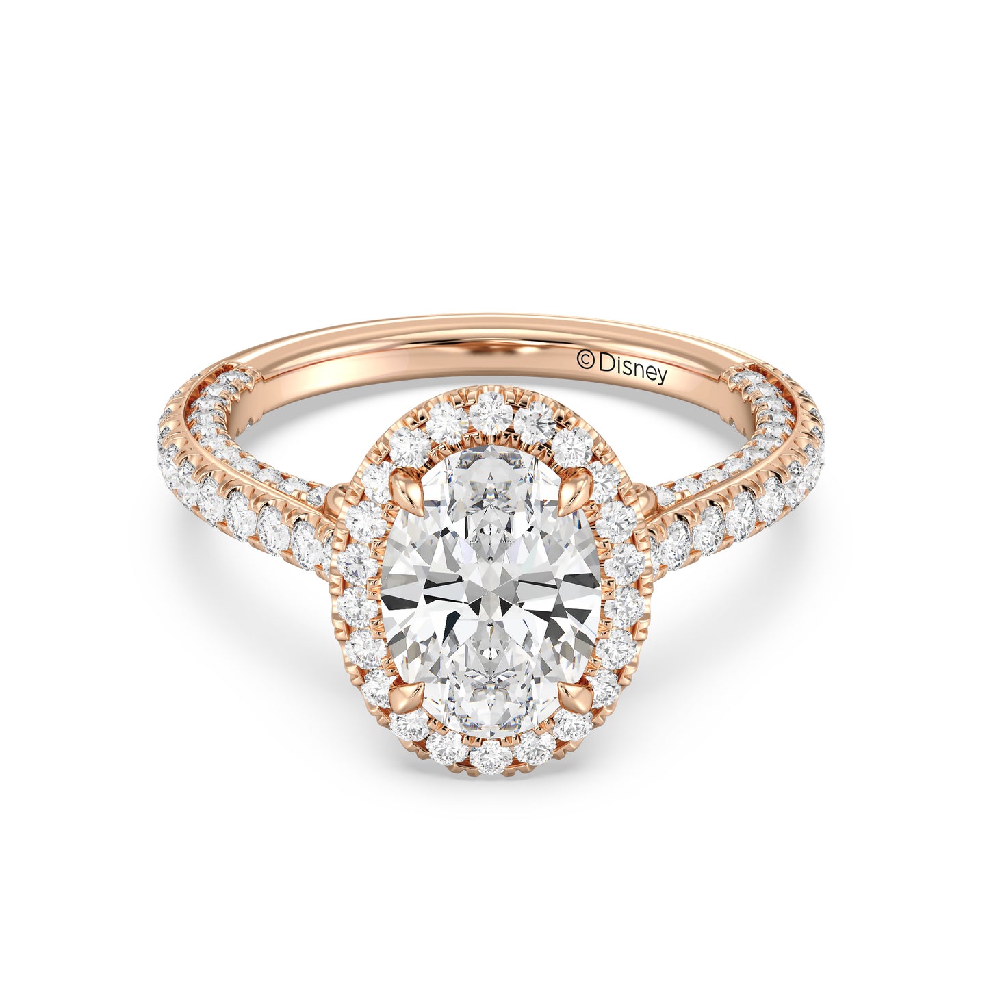 Enchanted Star Lab Grown Diamond And 14K Gold Disney Princess Jasmine Cathedral Halo Engagement Ring