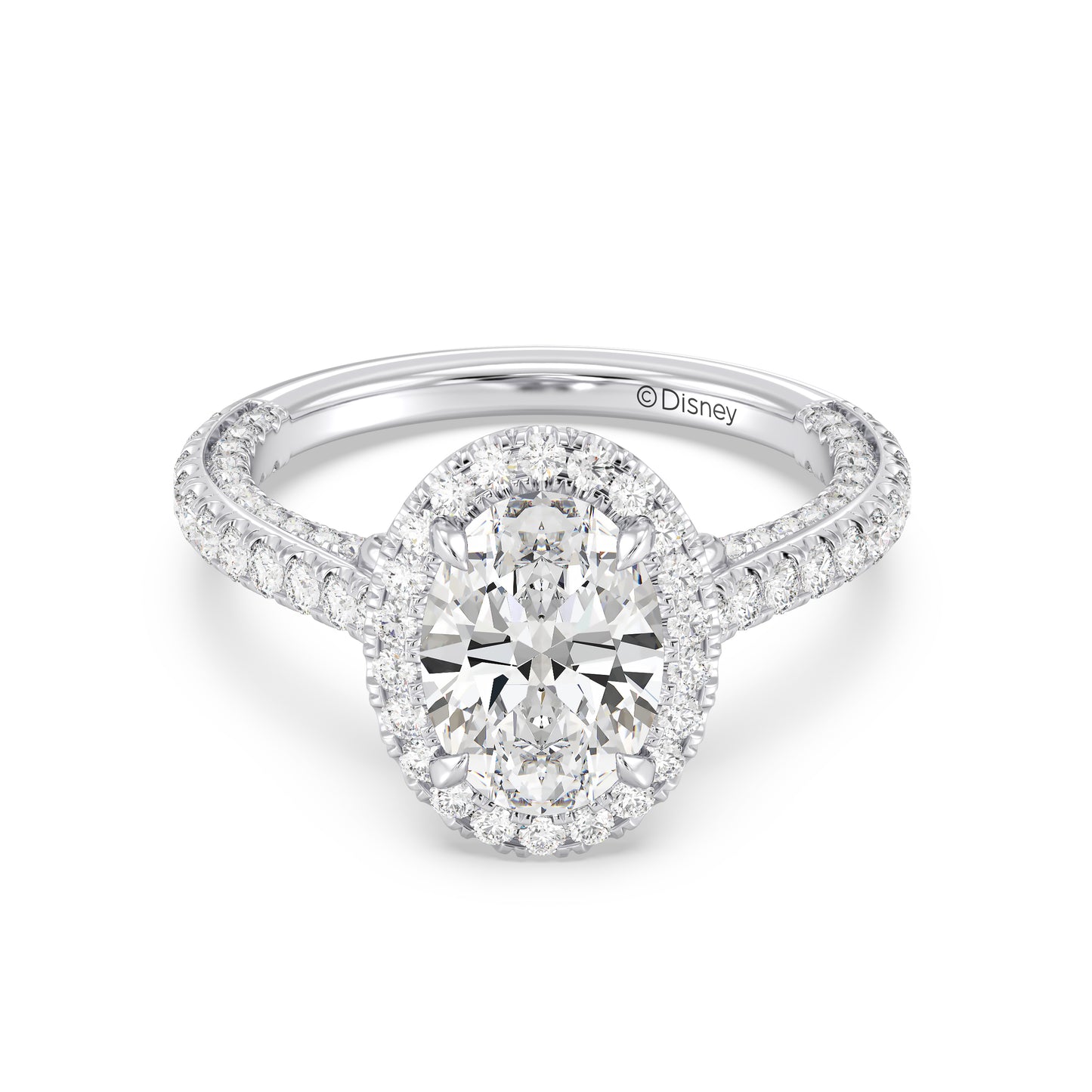 Enchanted Star Lab Grown Diamond And 14K Gold Disney Princess Jasmine Cathedral Halo Engagement Ring