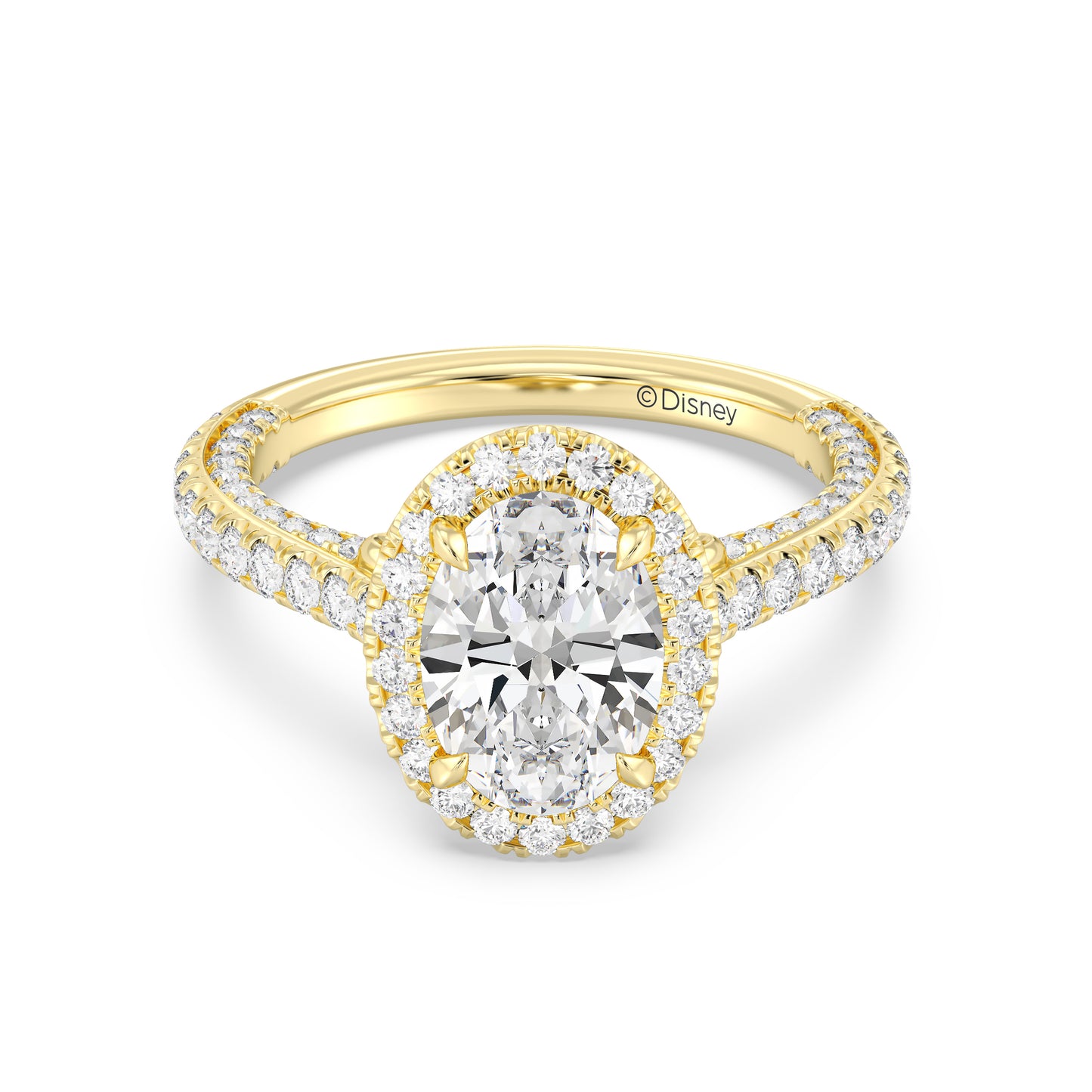 Enchanted Star Lab Grown Diamond And 14K Gold Disney Princess Jasmine Cathedral Halo Engagement Ring